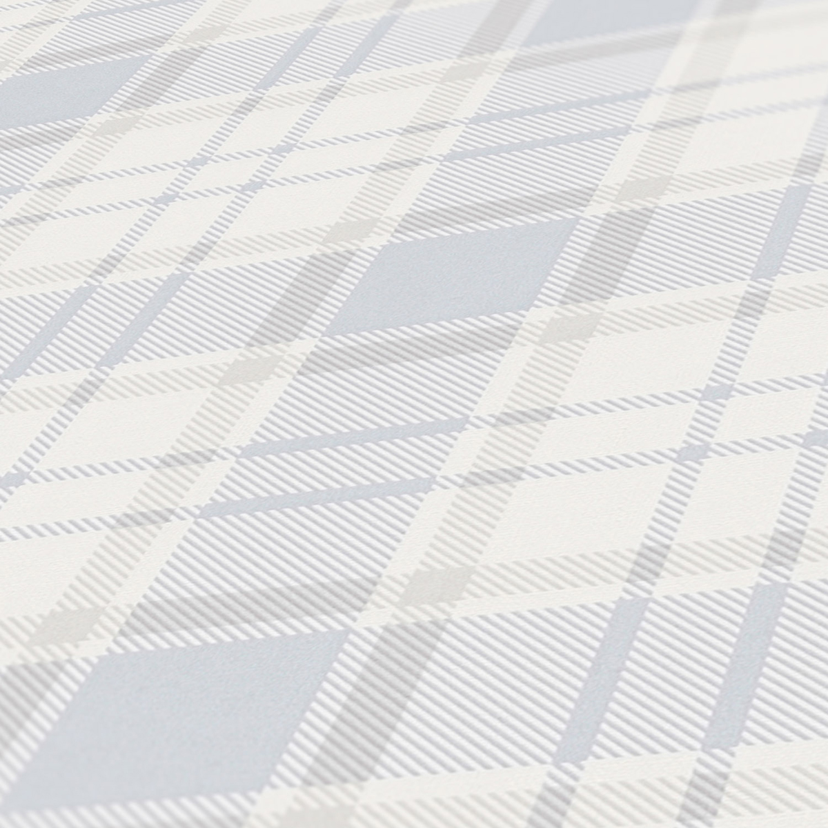 Papier peint Ecossais Toile gris bleu - Maison Charme d'A.S. Création ZOOM | Réf. AS-390722