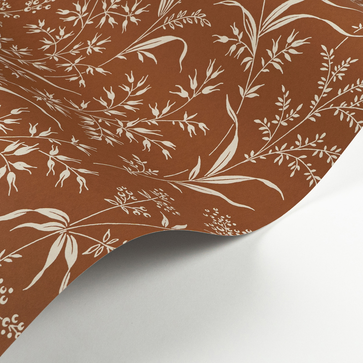 Papier peint Champ d'Herbe terre de sienne - Soliflore de Casadéco AMBV | Réf. SOLI200283434