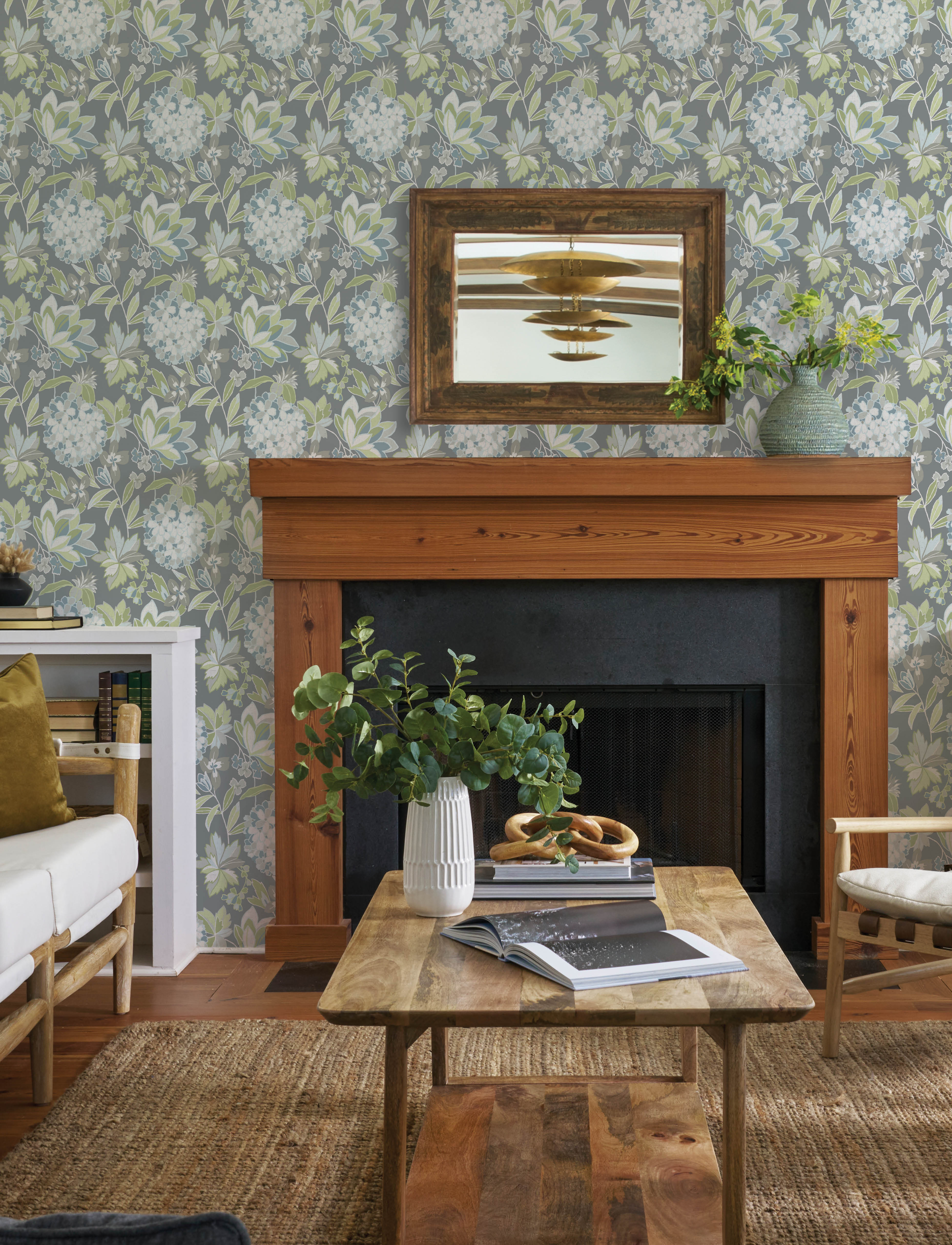 Papier peint Floral Valdivian bleu vert - Harmony de Lutèce | Réf. LTC-FD27227