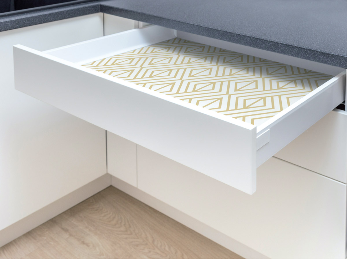 Papier peint adhésif Art Déco Géométrique doré - Les Adhésifs de Lutèce AMB2| Réf. LTC-NW30105