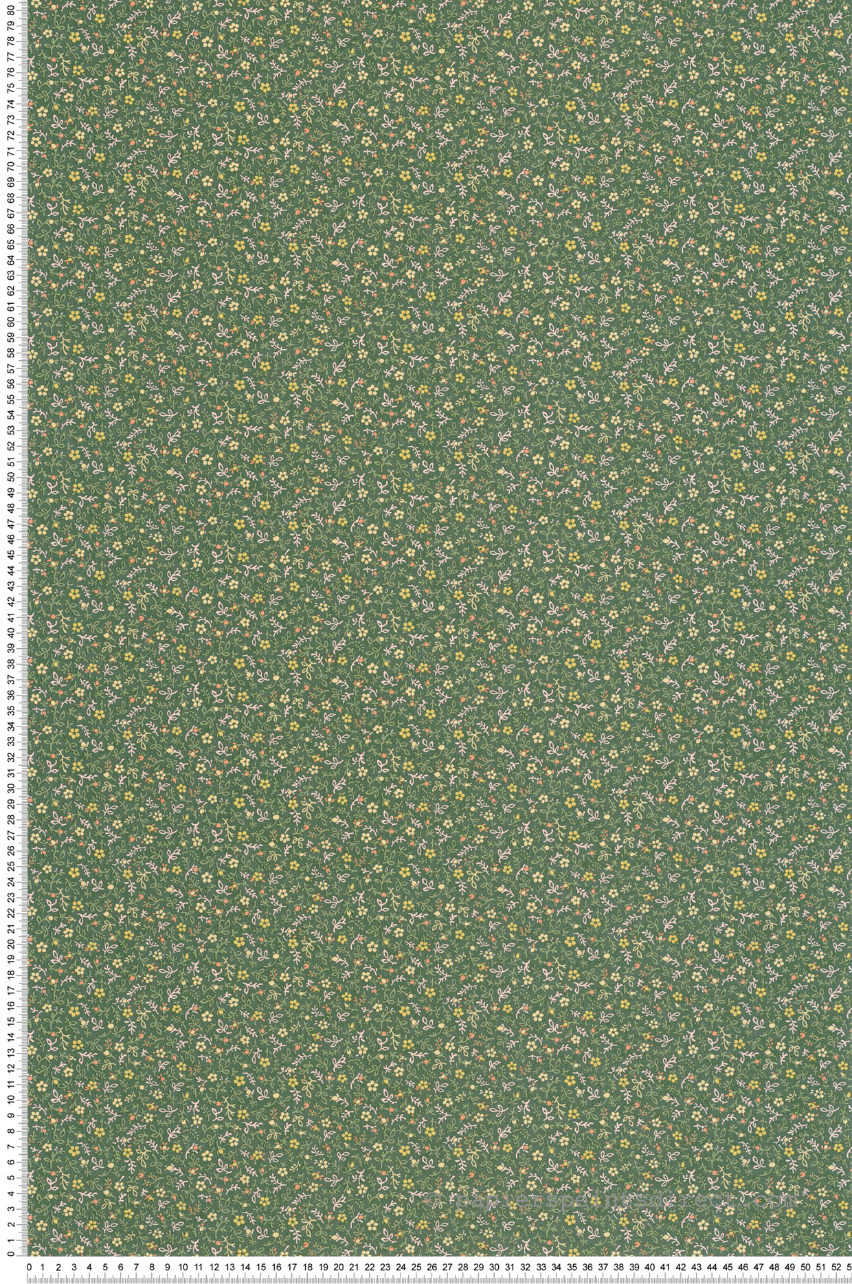 Papier peint Fleuri Myosotis vert - Flower Market de Casadéco | Réf. FLOM89237414