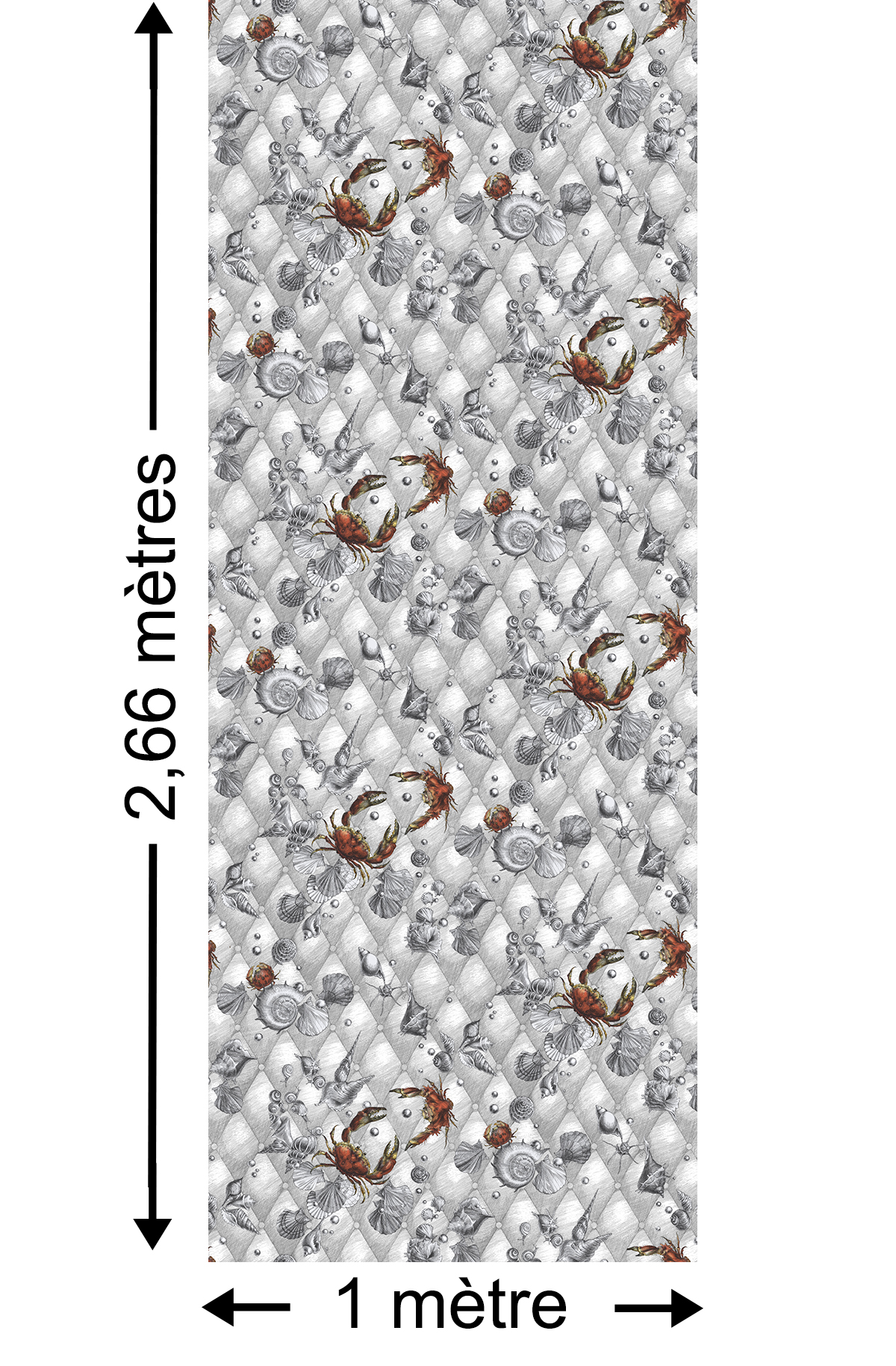 Papier peint Coquillages & Crustacés Blanc - Collection Catherine Gran de Edmond Petit