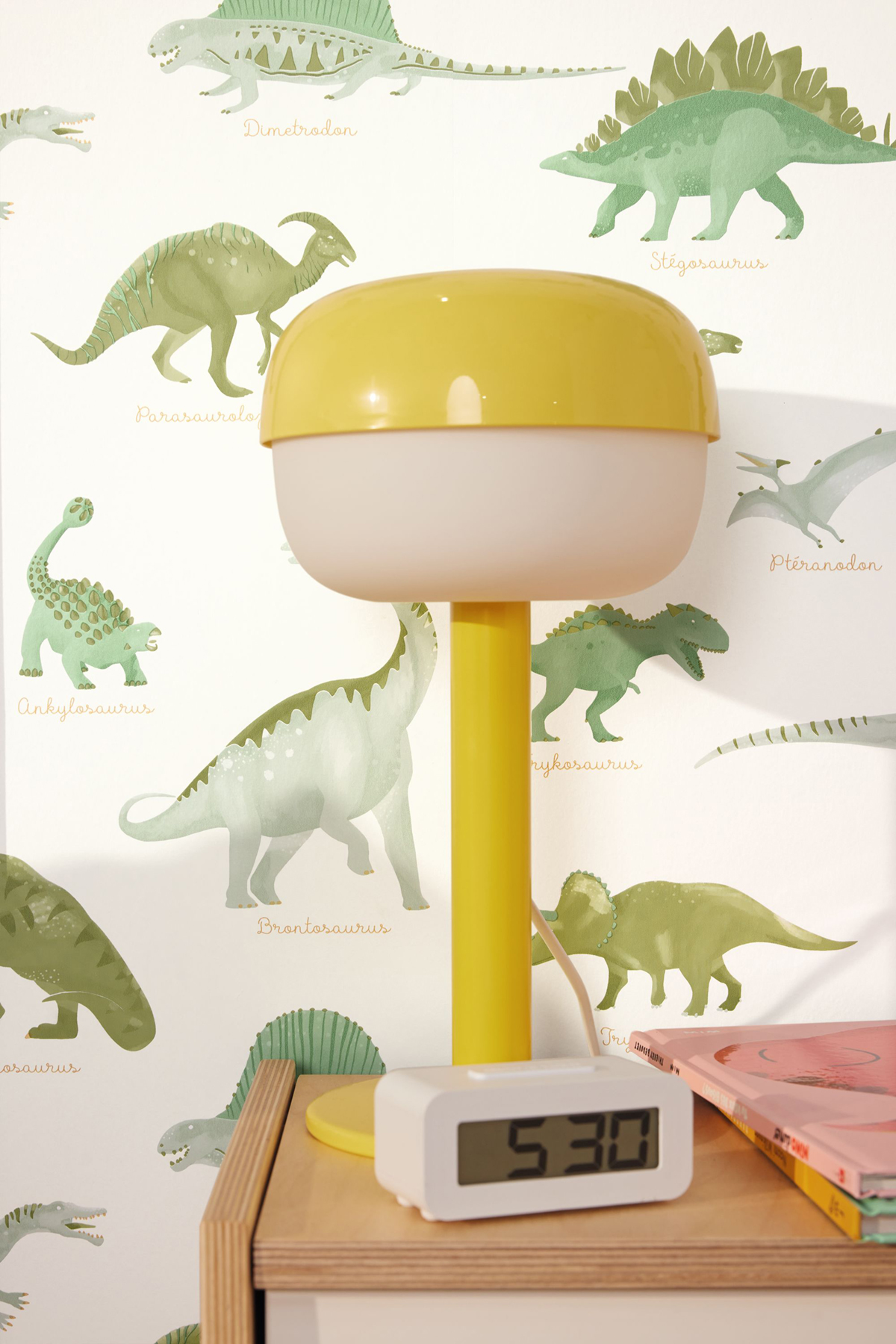 Papier peint Dinosaures Jurassique vert kaki - Les Minis Mondes de Casélio AMB3 | Réf. MNM105707100
