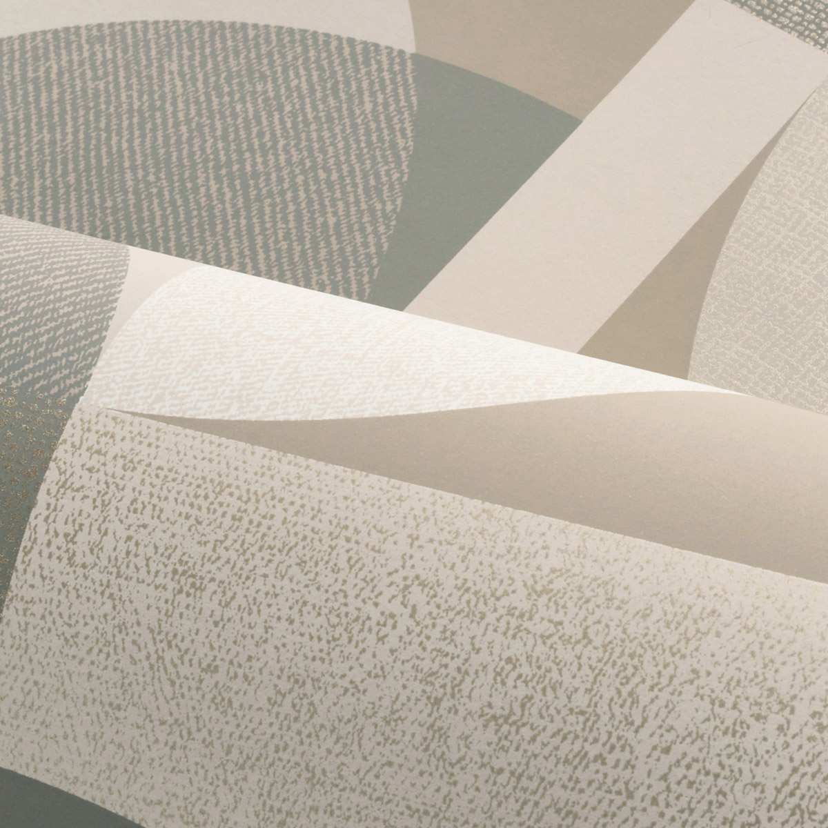 Papier peint Géométrie Barillet gris doré - Faubourg des Lumières de Casamance AMB2| Réf. CAS-76260712