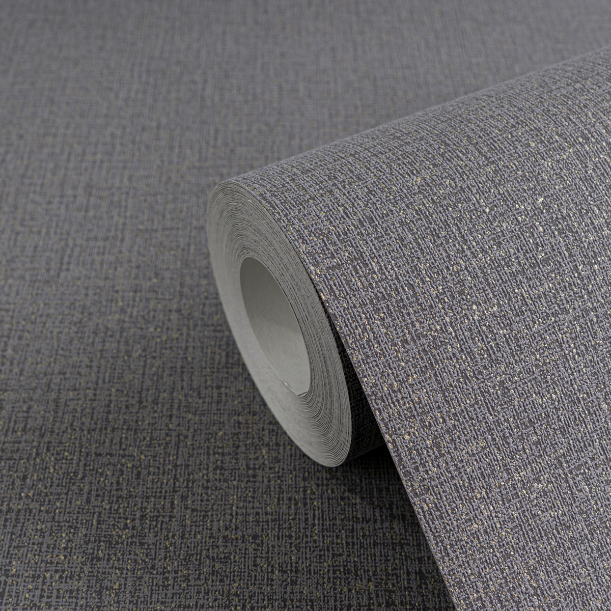 Papier peint Uni Paillette Métallisé gris éléphant doré - Cosmoliving d'A.S. Création ZOOM | Réf. AS-790656