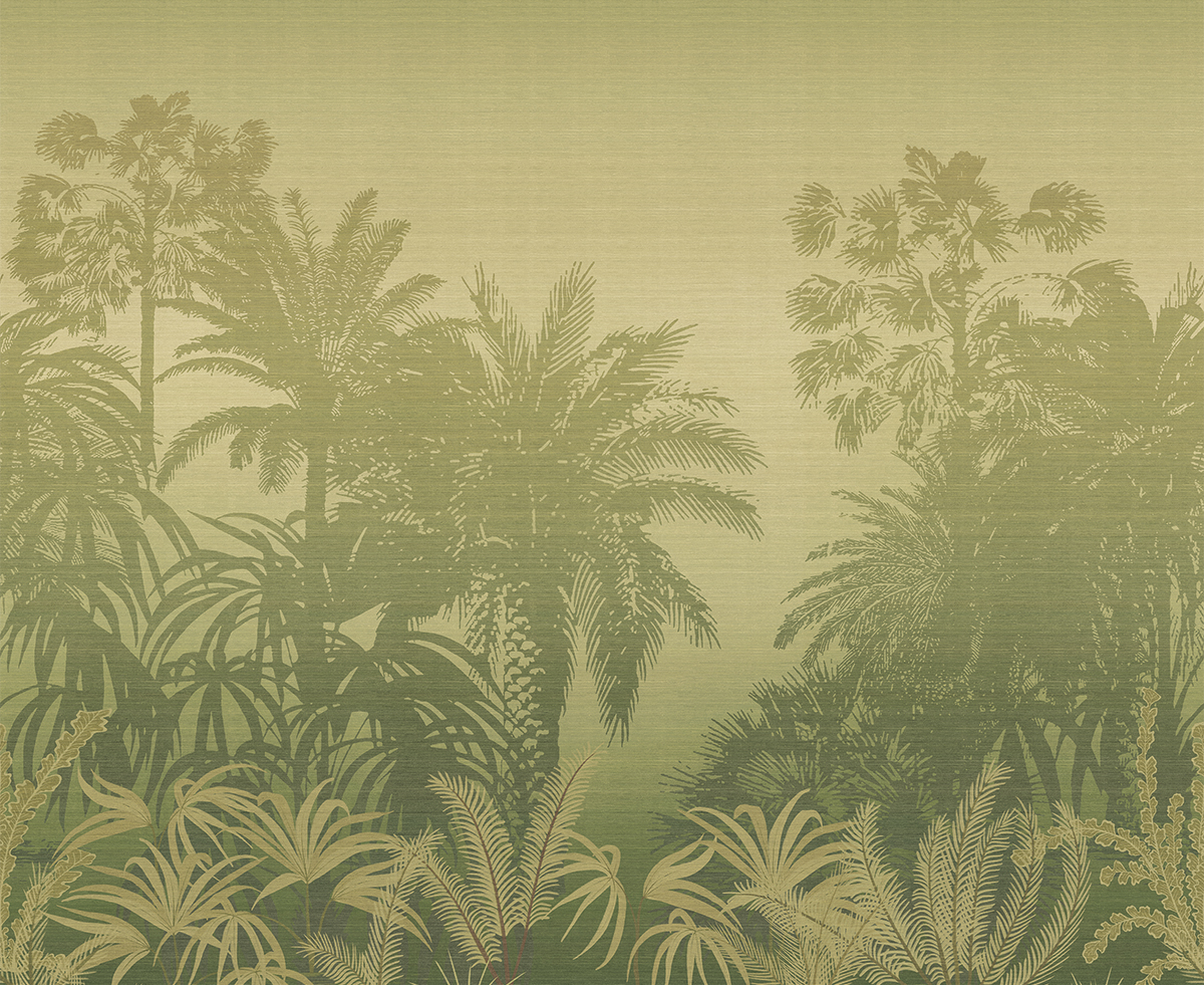 Papier peint panoramique Jungle Awarra vert - A, B et C H260 - Amazone de Masureel | Réf. MAS-DGZON102X-260