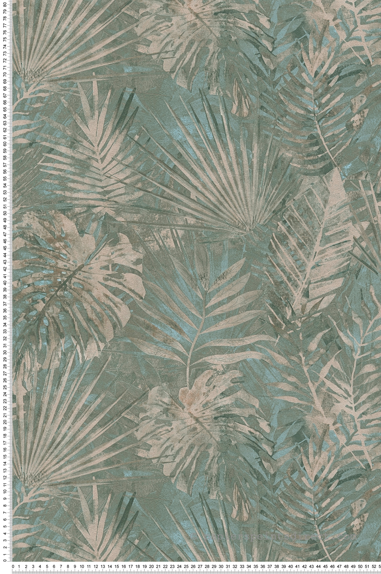 Papier peint Palmes Sumatra gris bleu - Natural Living d'A.S. Création | Réf. AS-386382