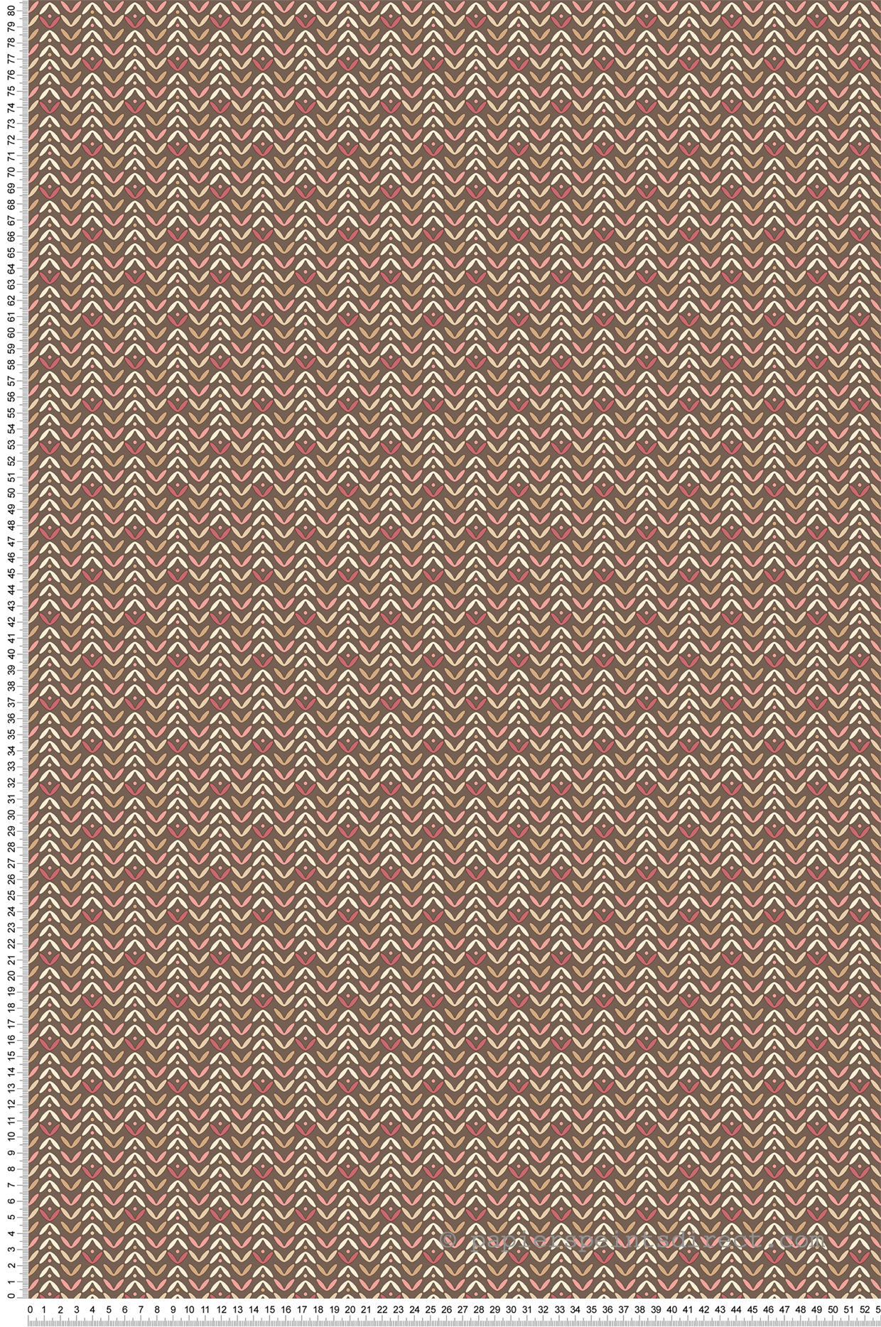 Papier peint Accent Géométrique marron rose - Mini Prints de Lutèce | Réf. LTC-G56705