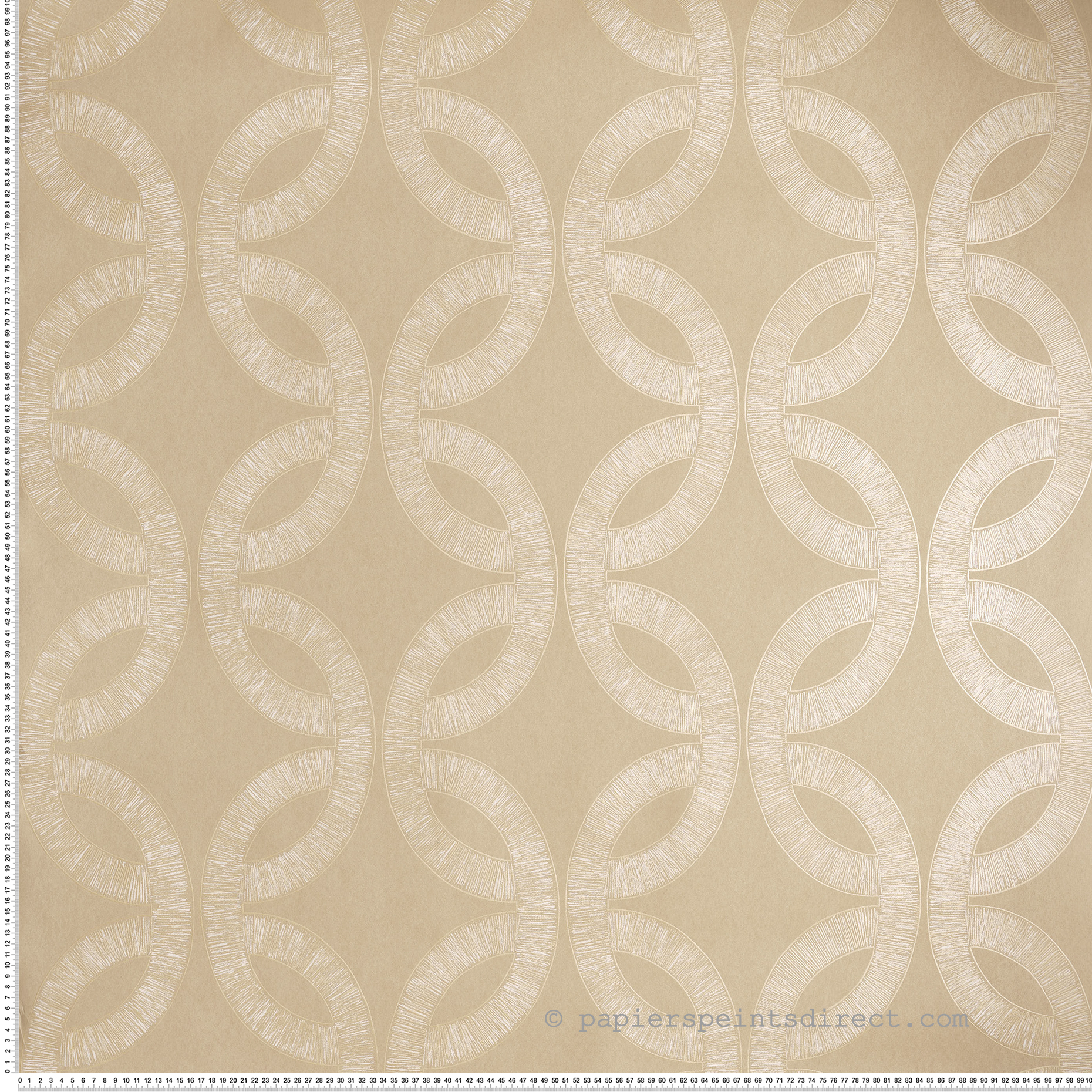 Papier peint Feuilles Géométriques Etienne praline doré - Isadora de Casamance | Réf. CAS-70692140