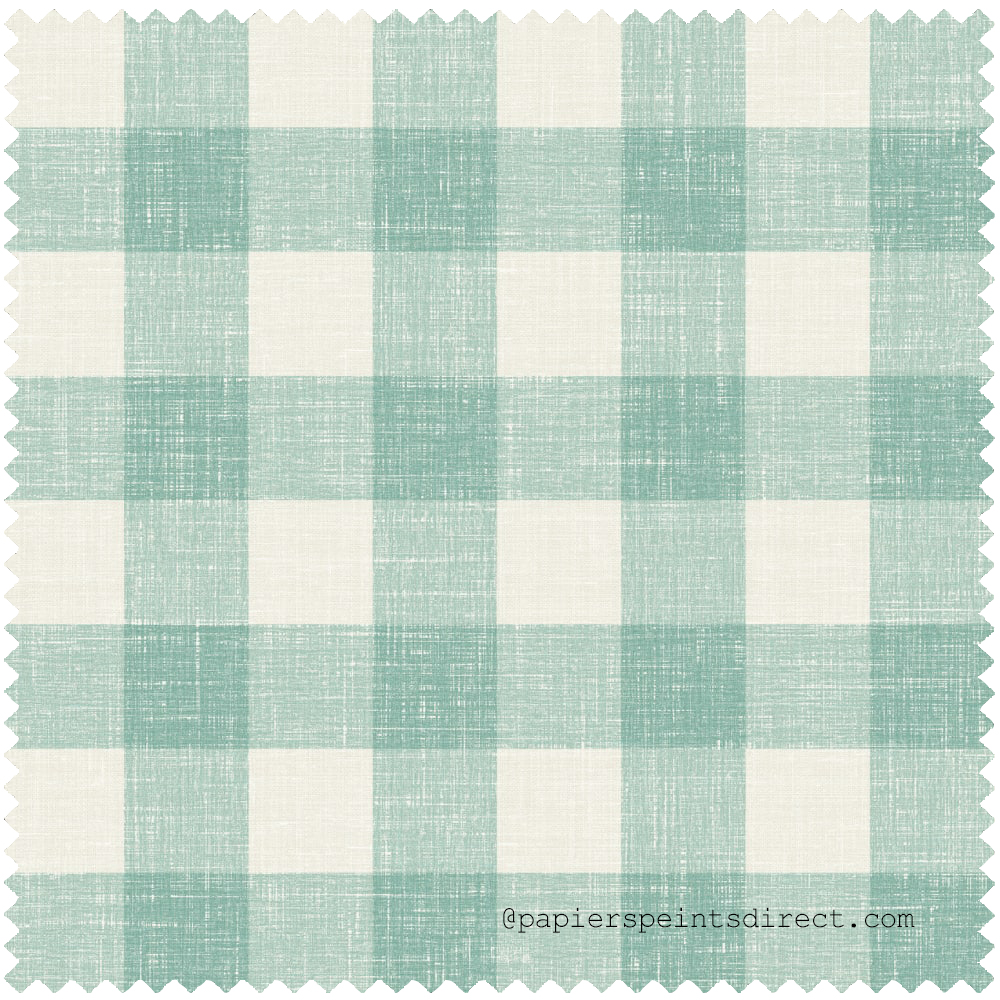 Tissu Bebe Grand Carreau Vichy turquoise blanc - French Country d'Initiales | Réf. INI-FC62914F