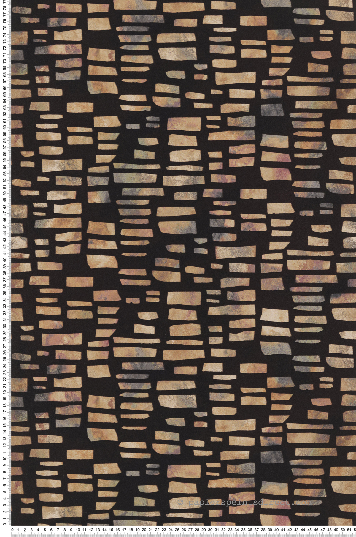 Papier peint Tacheté et Velours beige et noir - Willow d'Initiales | Réf. INI-00814501