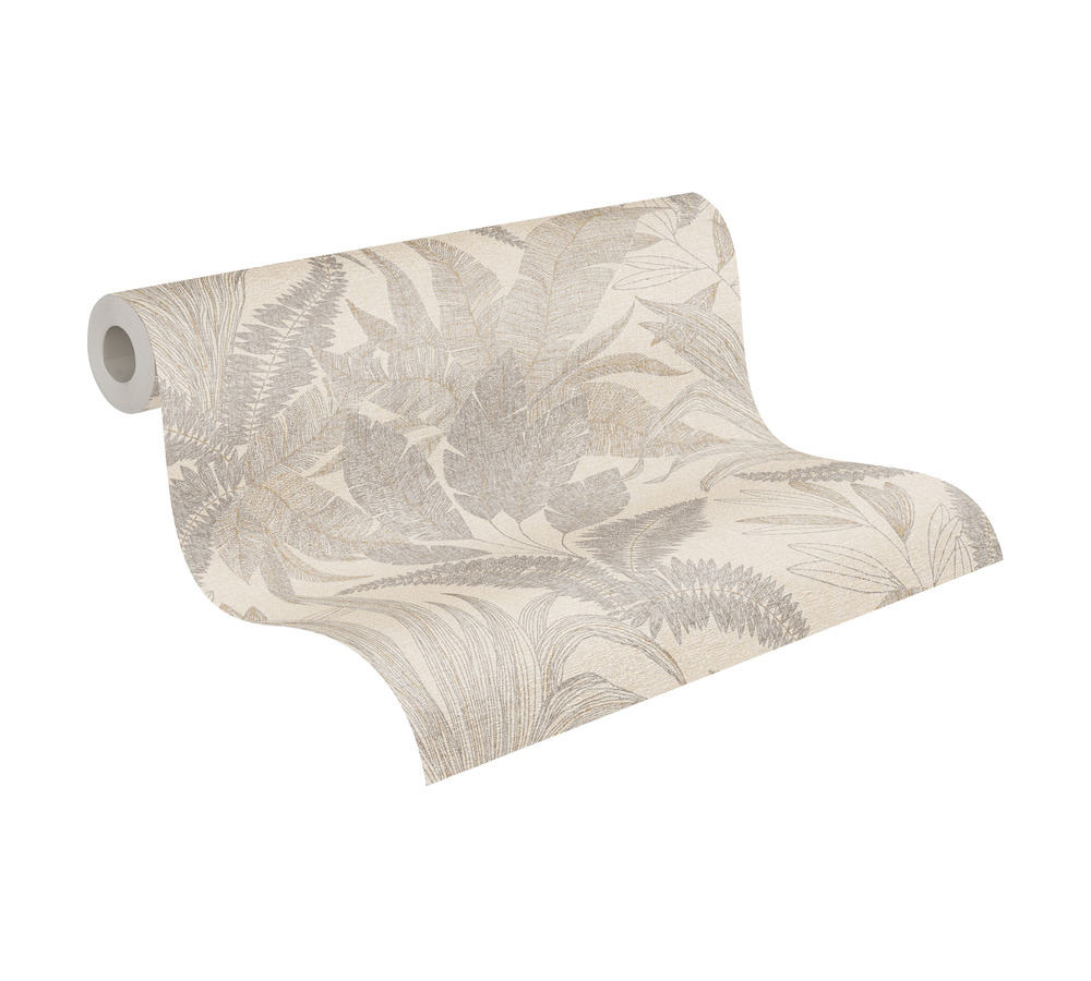 Papier peint Feuilles Nature Discrète beige - Stories of Life d'A.S. Création AMB6 | Réf. AS-396545