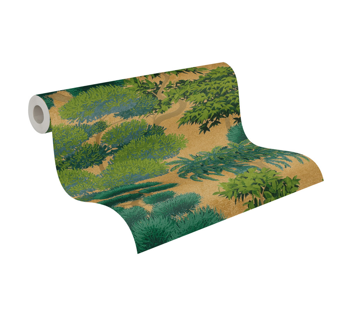 Papier peint Arbre Forêt Pinede vert doré - Cuba 2 d'A.S. Création AMB4 | Réf. AS-791612