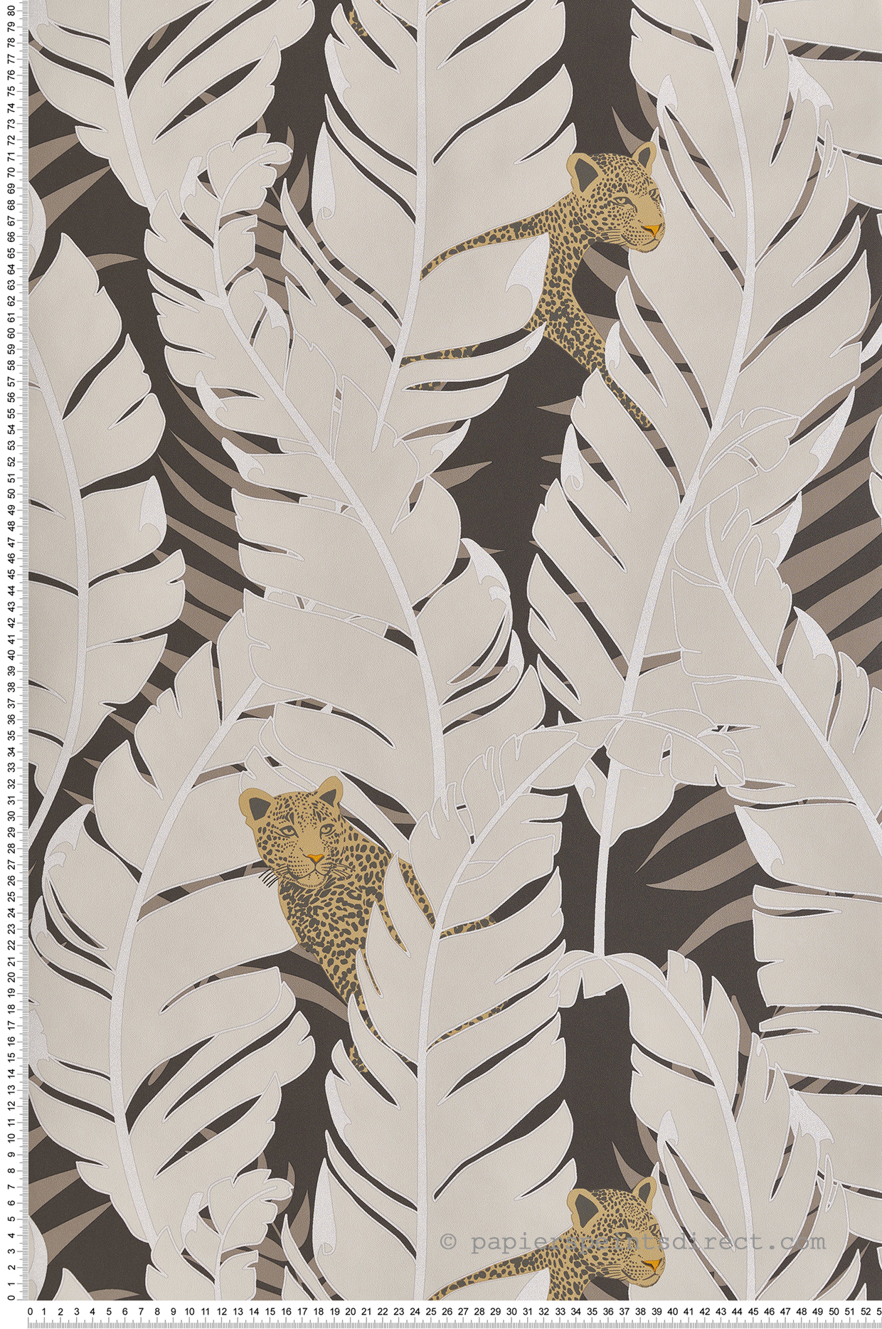 Papier peint Léopard Feuillage marron - Jardin d'Eden de Lutèce | Réf. LTC-51202808