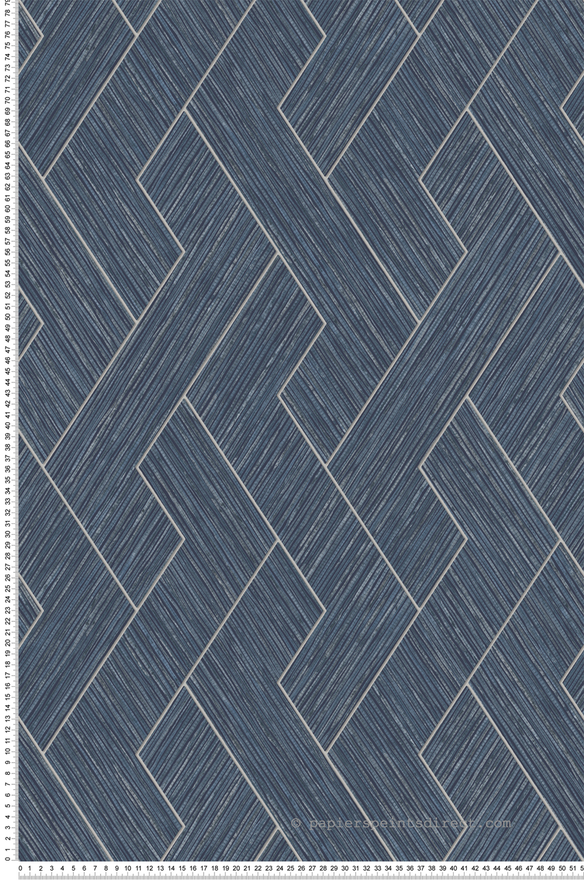 Papier peint Graphique Paille Ember bleu marine argenté - Harry de Lutèce | Réf. LTC-DL26727