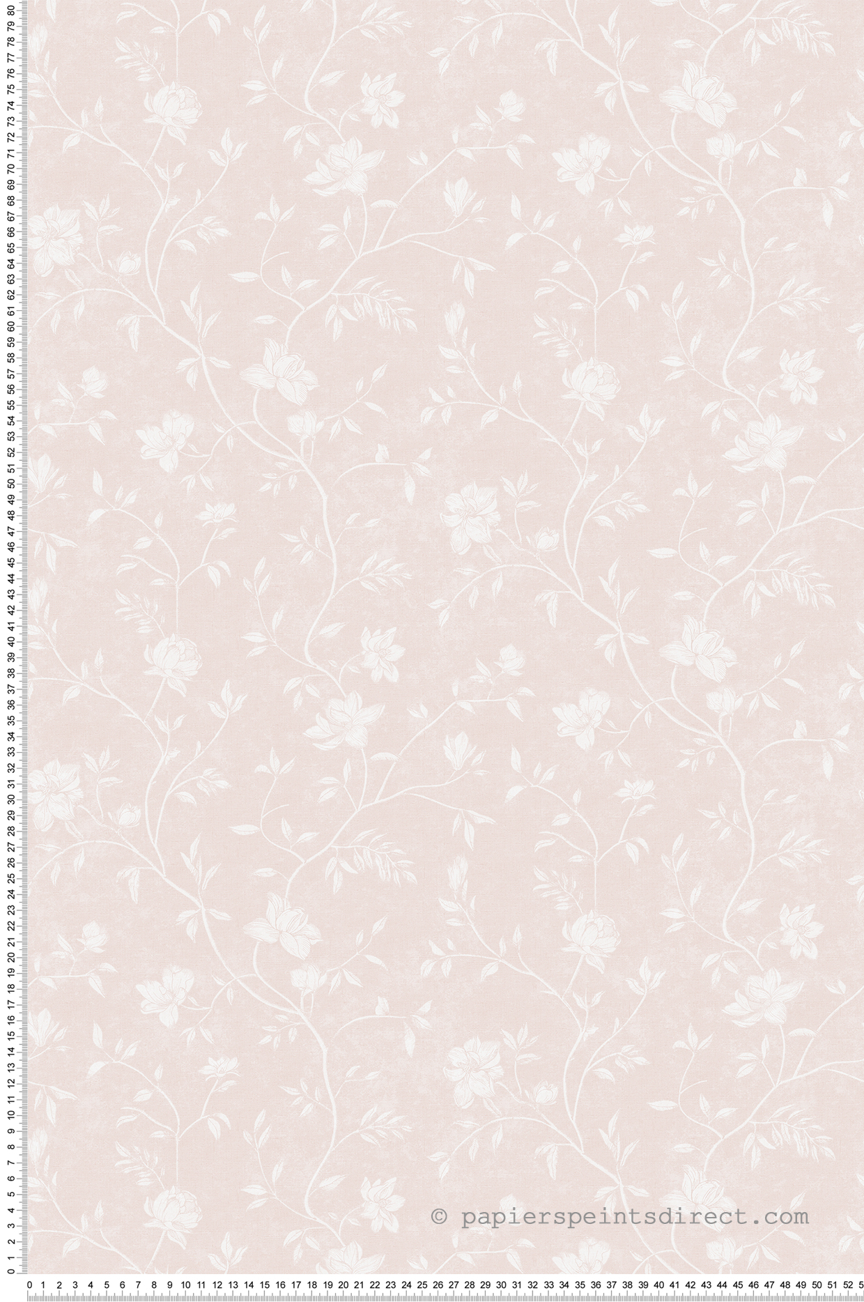 Papier peint Vintage Magnolia Fleuri rose poudré - Romance de Lutèce | Réf. LTC-19074