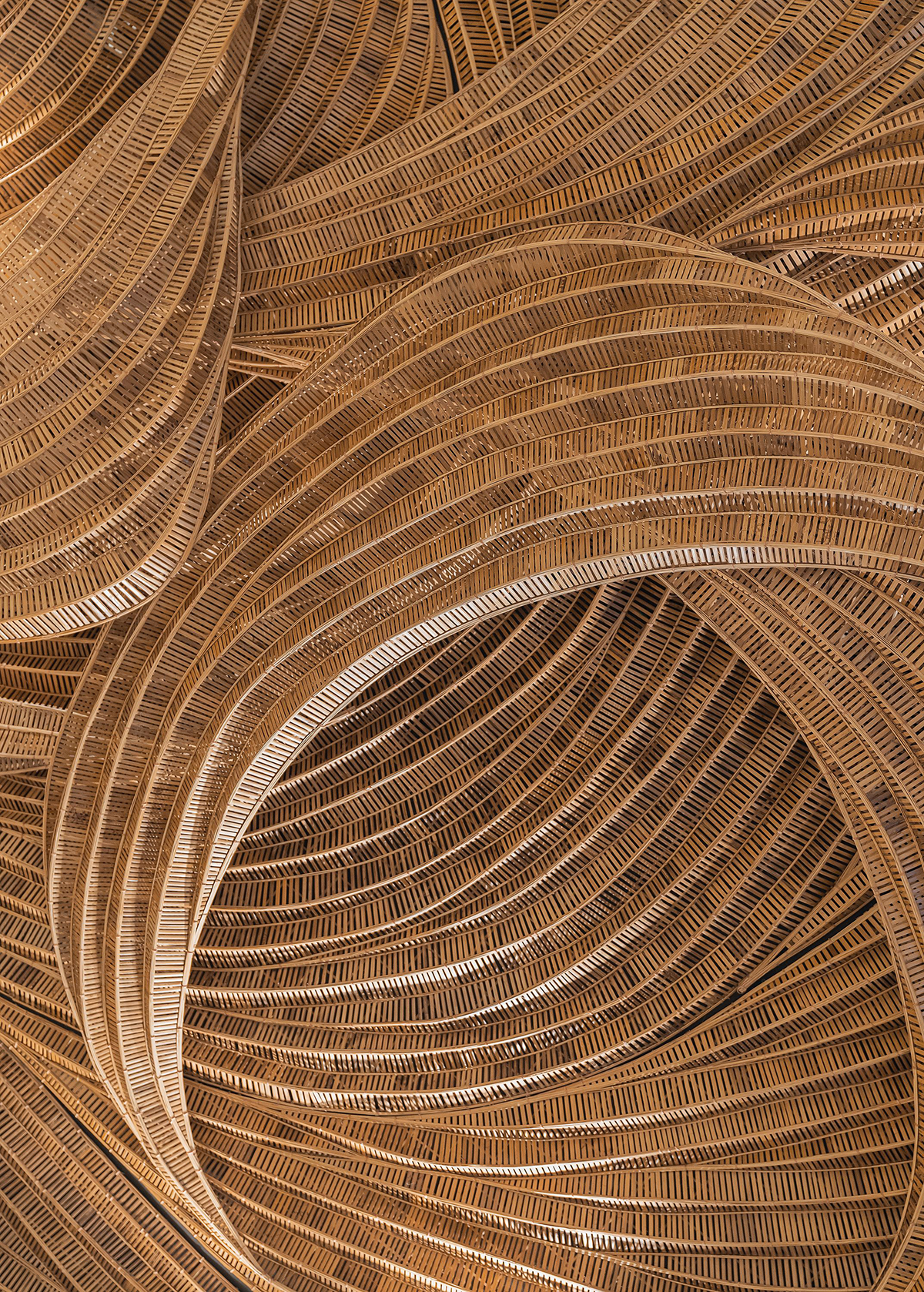 Papier peint panoramique Tressage Vannerie beige - Gingko de Casadéco | Réf. GINK86261456