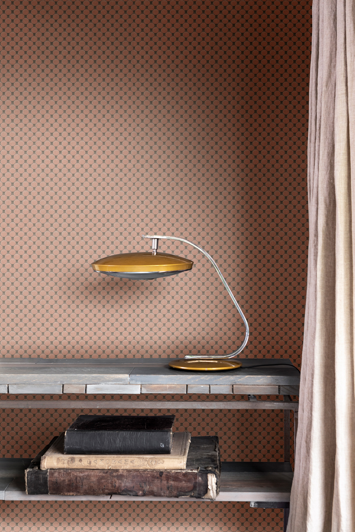 Papier peint Pois Velours rose - Lovy de Lutèce | Réf. LTC-LOV964