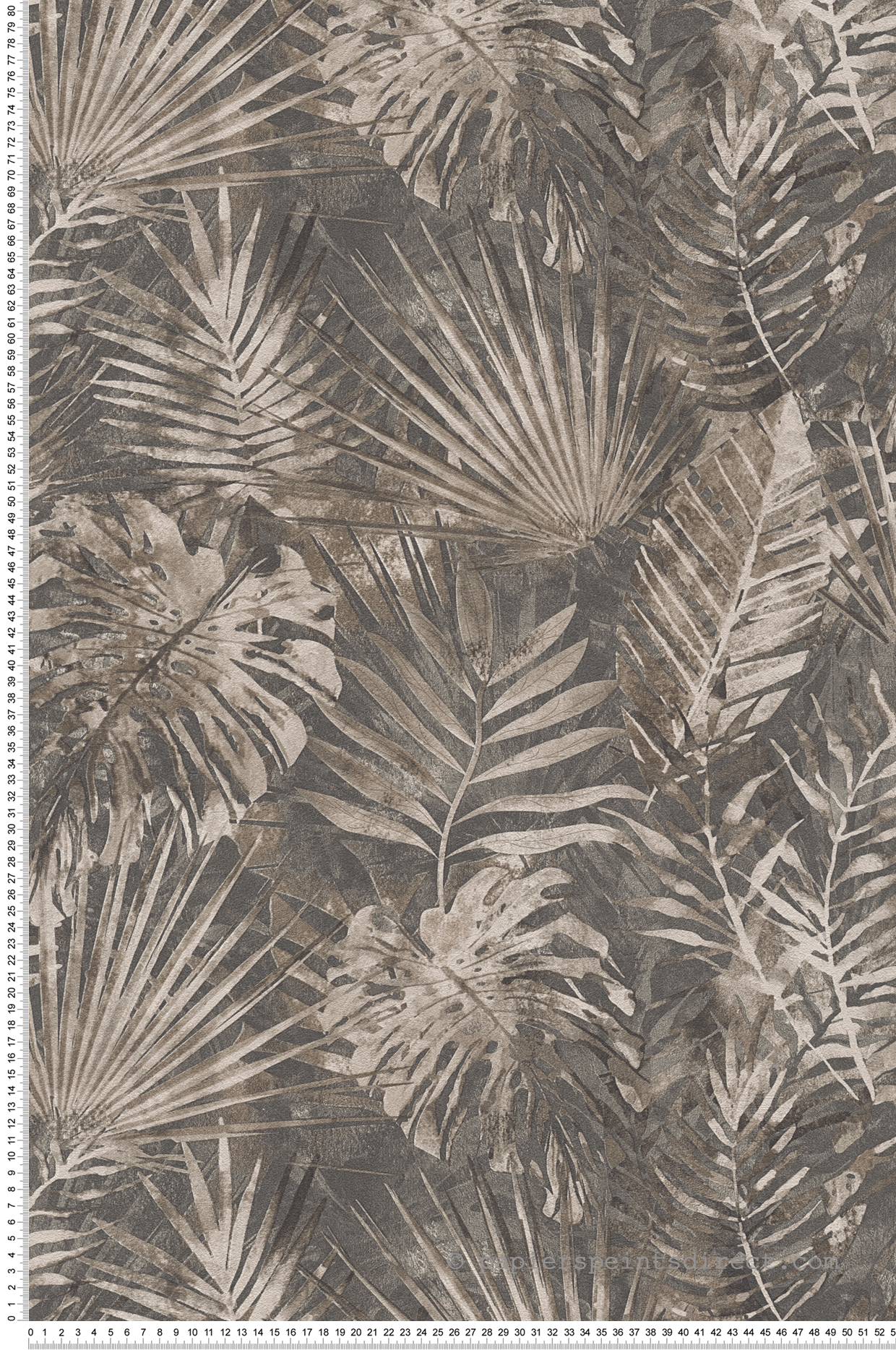 Papier peint Palmes Sumatra marron anthracite - Natural Living d'A.S. Création | Réf. AS-386383