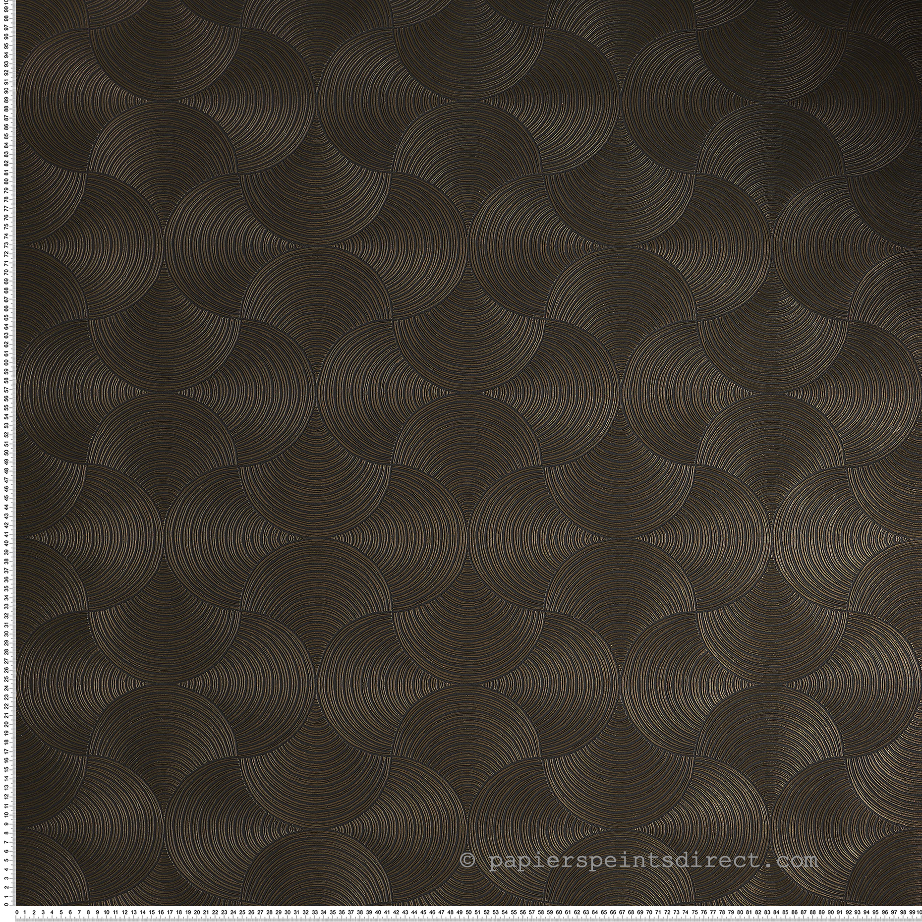 Papier peint Éventail Art Déco Météore noir mordoré - Magnitude de Casamance | Réf. CAS-76630916