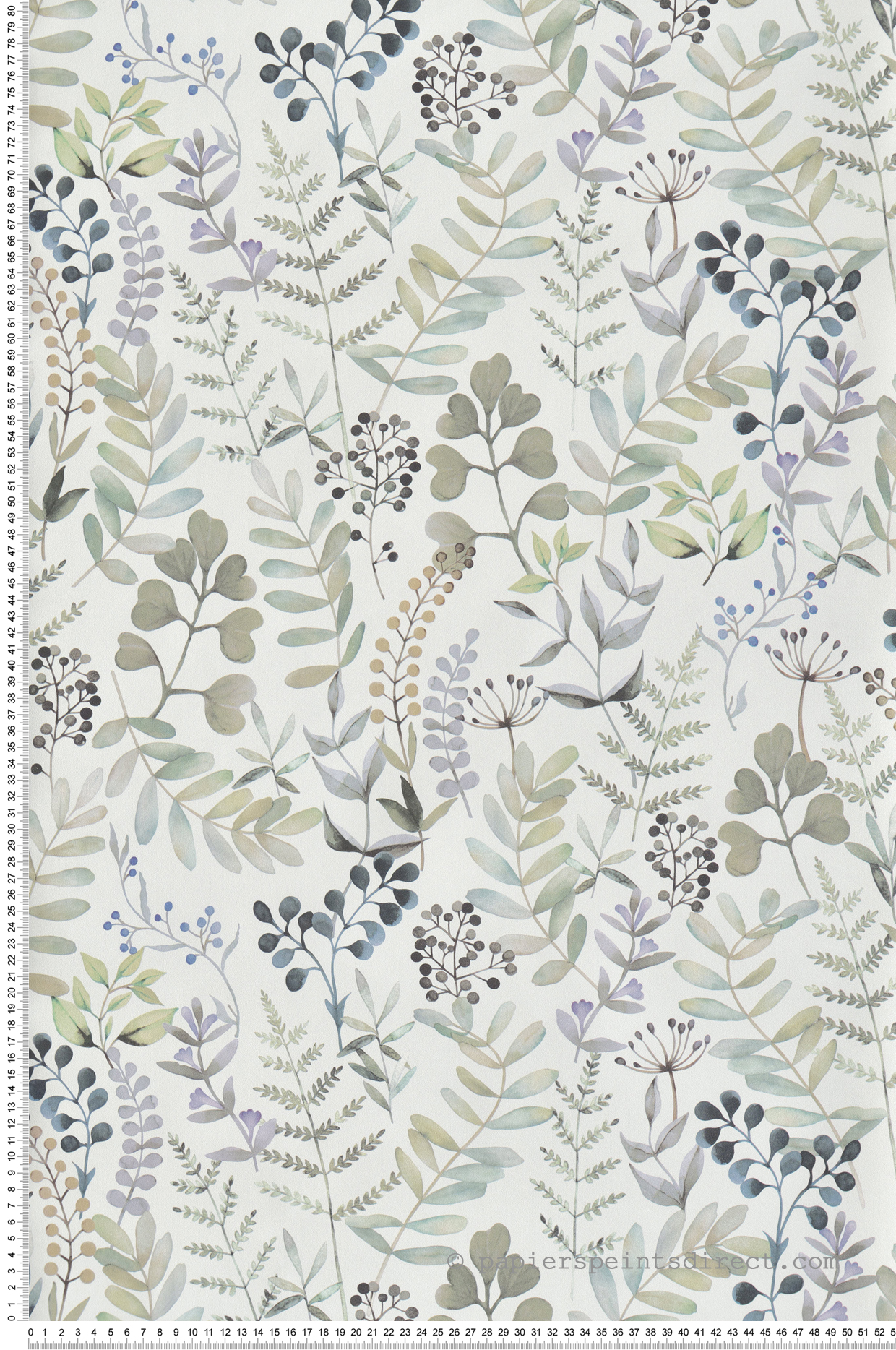 Papier Peint Feuille Olivia vert violet - Botanique d'Ugépa | Réf. UGP-M68504