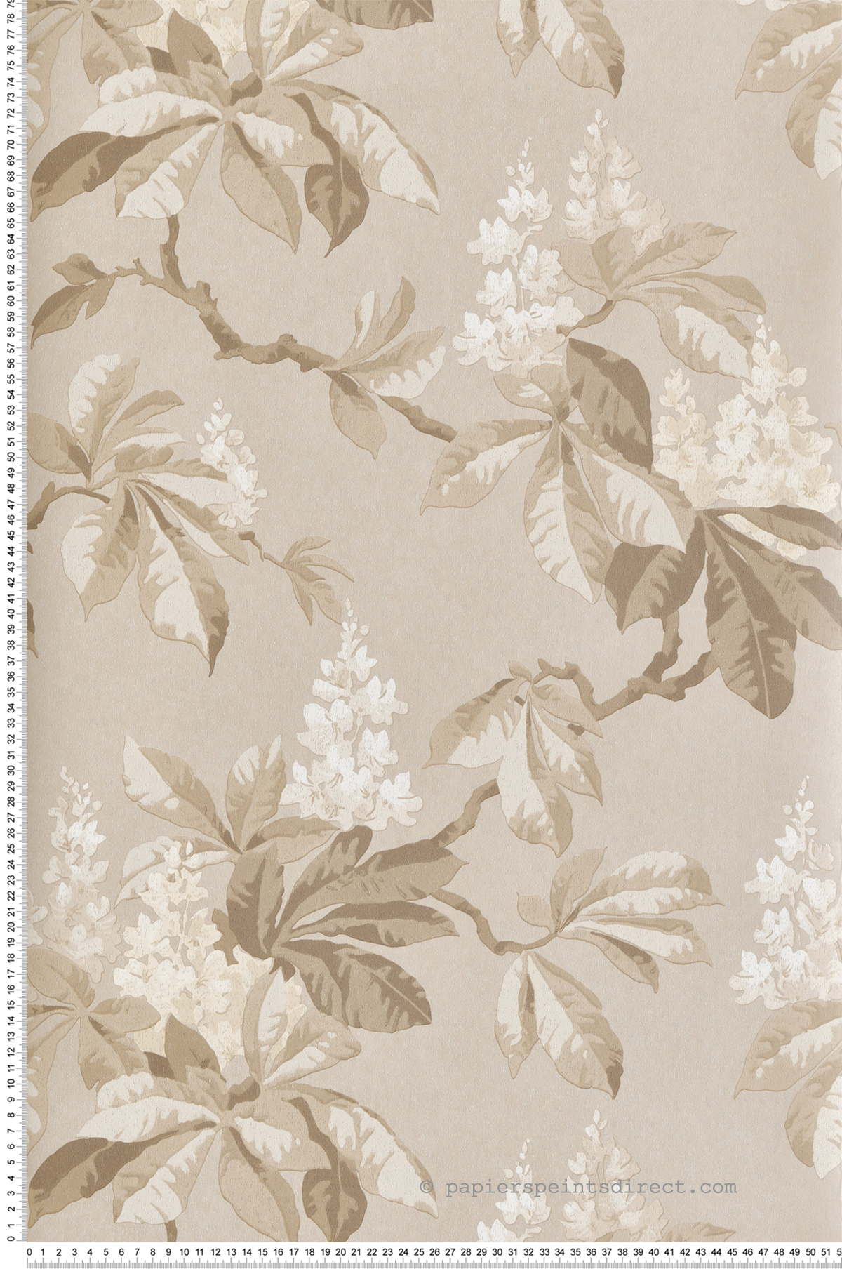Papier peint Floral Chestnut Vintage beige - Beaux Arts de Lutèce | Réf. LTC-M1820