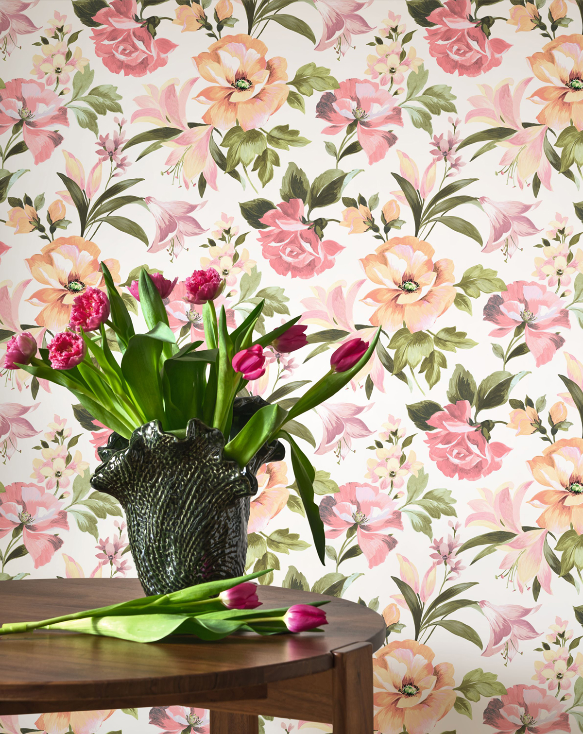 Papier peint Bouquet d'été rose blush - Le Beau Jardin de Casadéco | Réf. BJAR202574286