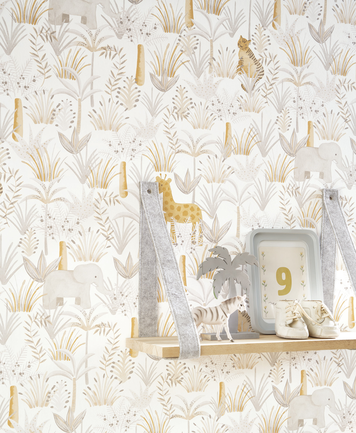 Papier peint Animaux Jungle Léon gris - Rose & Nino de Casadéco | Réf. RONI85641618