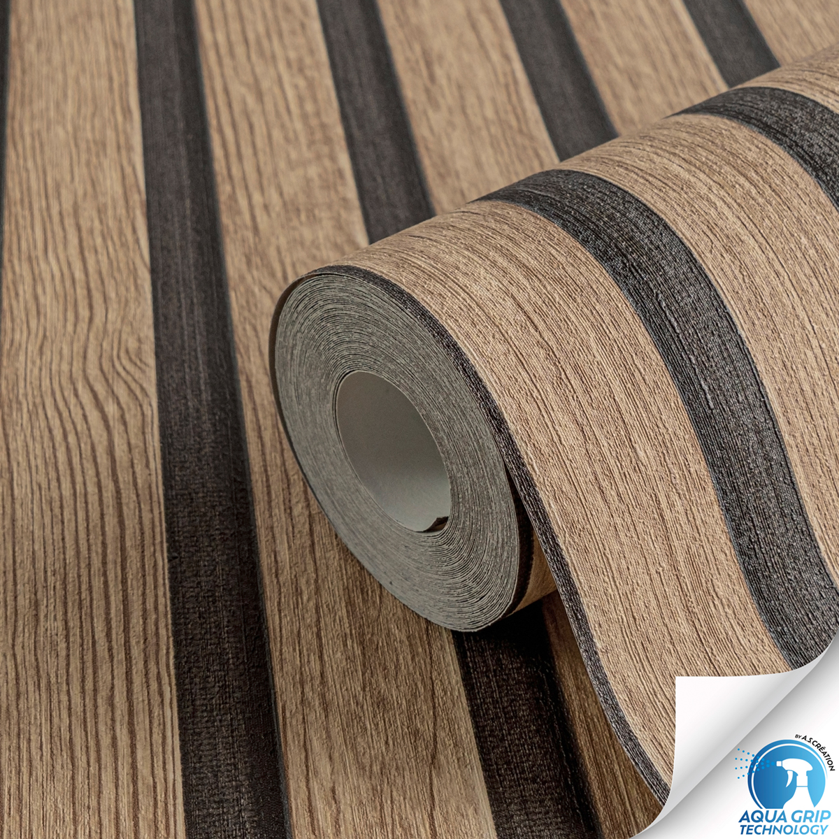 Papier peint préencollé Tasseaux Bois Chêne nature - Designdrop d'A.S. Création ZOOM ROLL | Réf. AS-784591