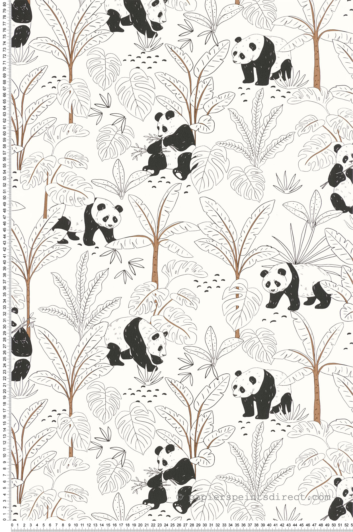 Papier peint Forêt Panda Se Prelasser blanc - Autour du Monde de Casélio | Réf. ADM103500000