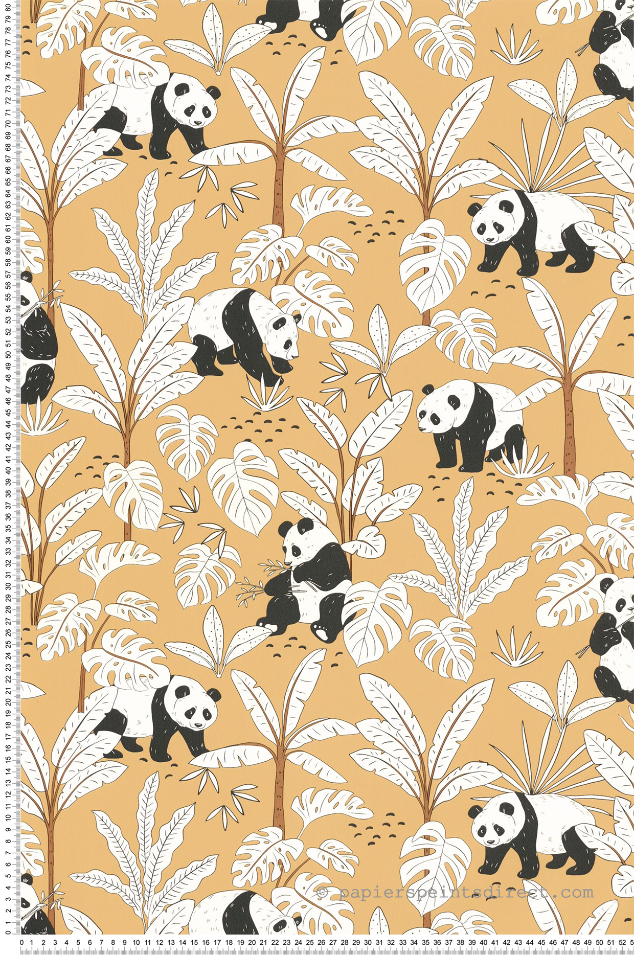 Papier peint Forêt Panda Se Prelasser ocre - Autour du Monde de Casélio | Réf. ADM103502020