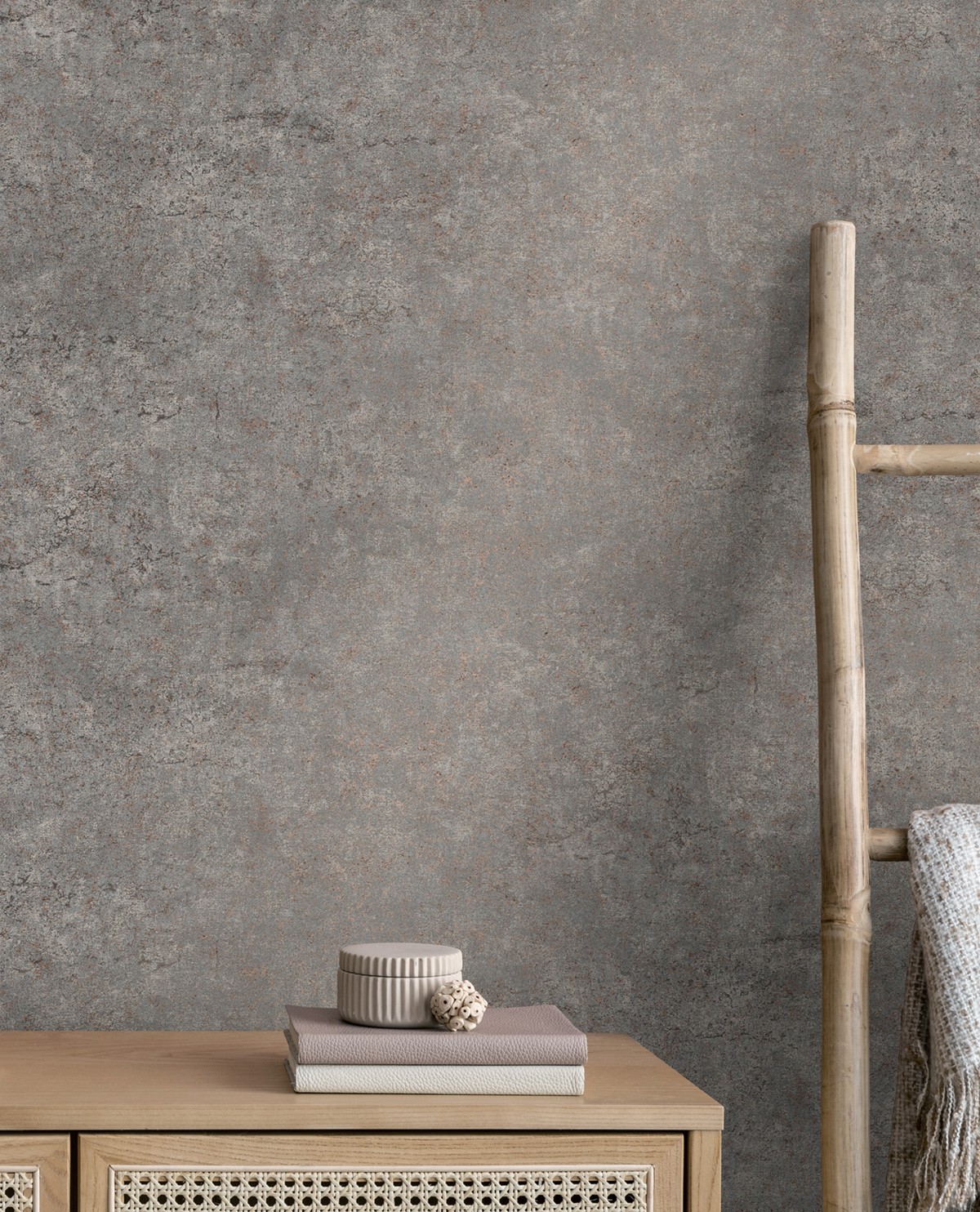 Papier peint Faux Uni Effet Pierre Colt gris cuivré - Harry de Lutèce | Réf. LTC-DL26753