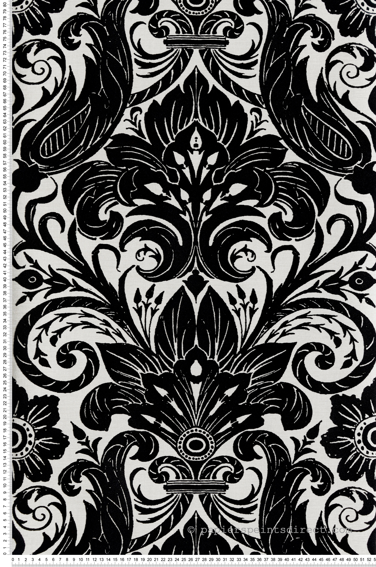 Papier peint Médaillon Floral Velours noir - The Wall Llewelyn-Bowen de Lutèce | Réf. LTC-LB25166