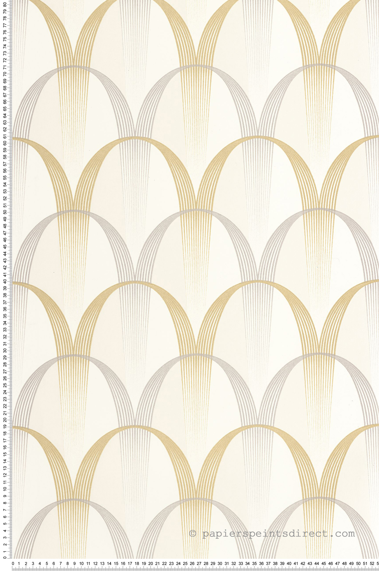 Papier peint Arche Entrée des Artistes blanc doré - Années Folles de Casadéco | Réf. ANFO201041921