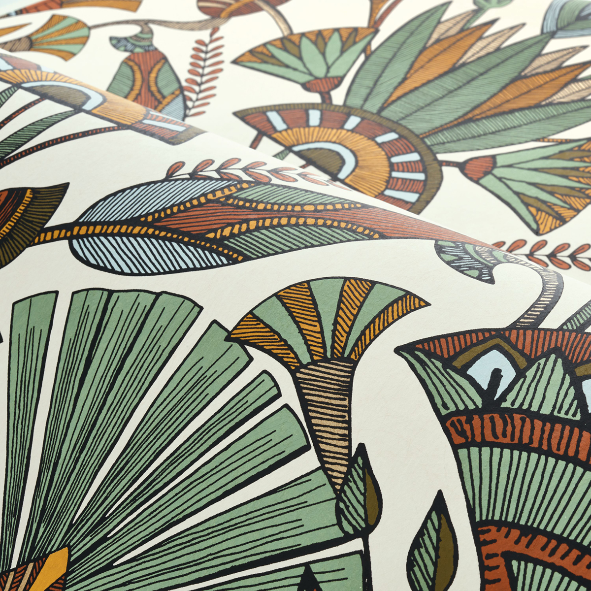 Papier peint Egypte Denderah multicolore - Bord Du Nil de Casamance AMBV | Réf. CAS-76130202