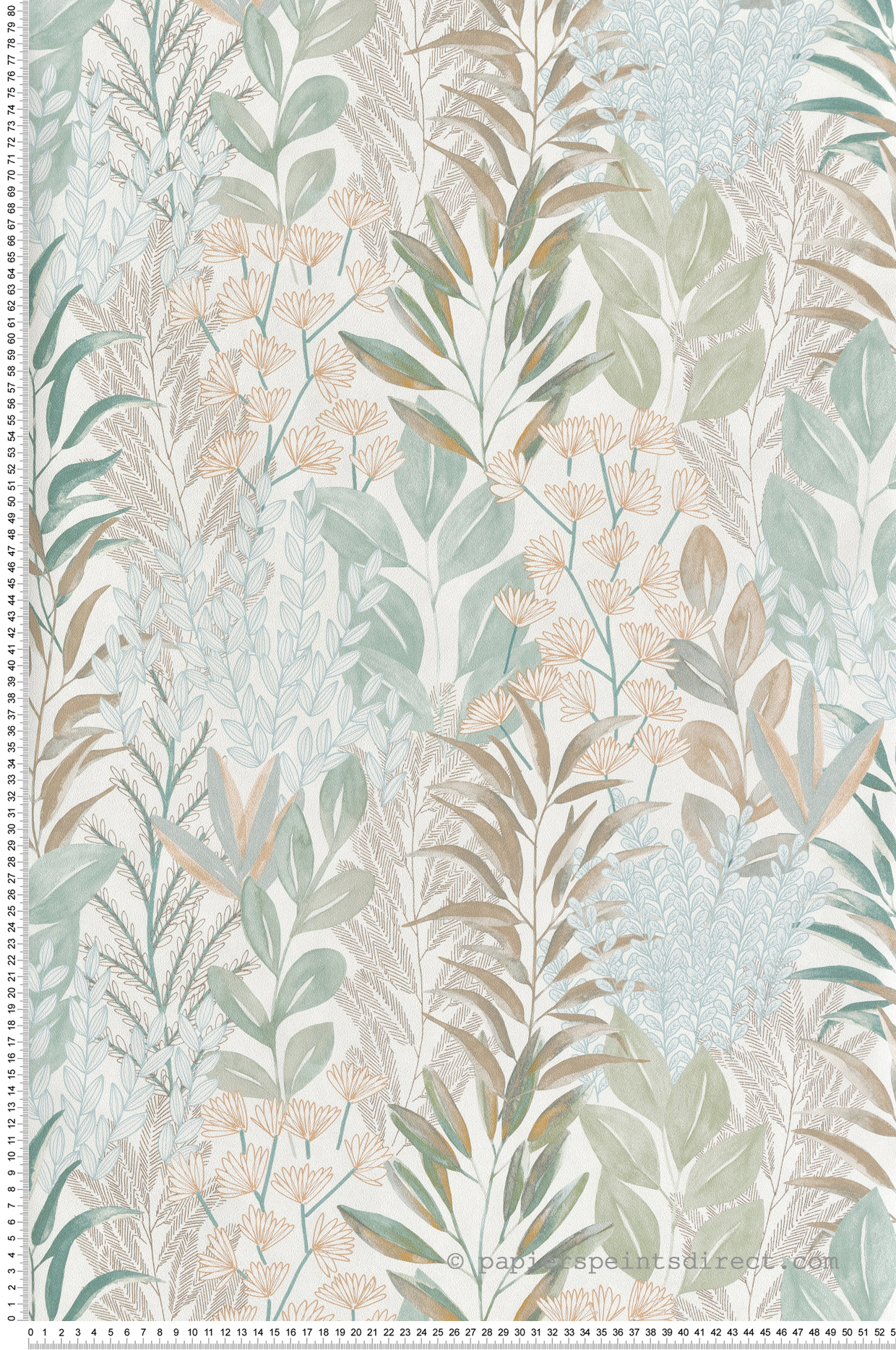 Papier Peint Feuillage Flora Métallisé bleu - Flora d'Ugépa | Réf. UGP-M86901