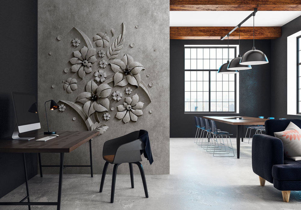 Papier peint panoramique Béton Relief 1 - Référence DD113552 - Intissé 200g/m2 - Standard 200 x 250