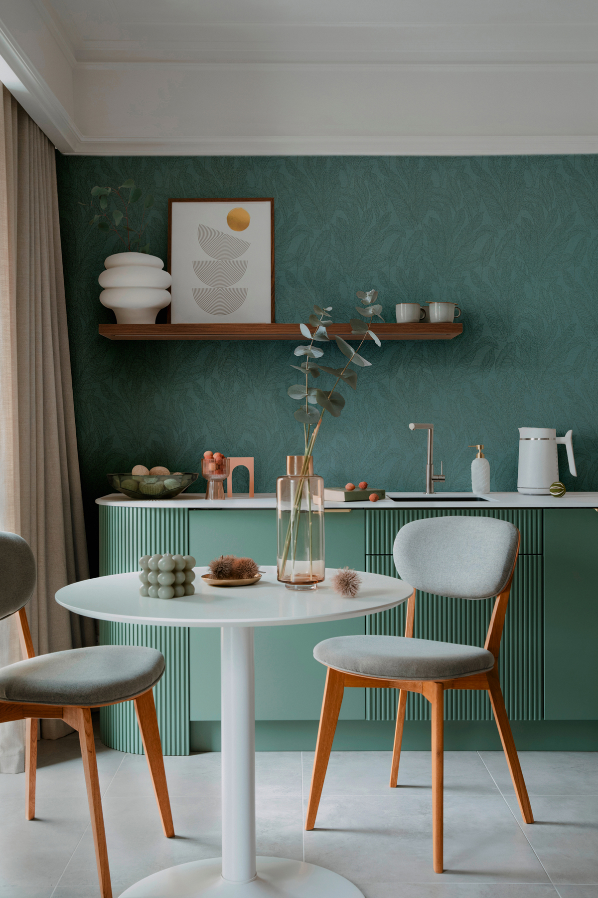 Papier peint Feuille Golden Fern vert paon doré - Cosmoliving d'A.S. Création AMB2 | Réf. AS-790644