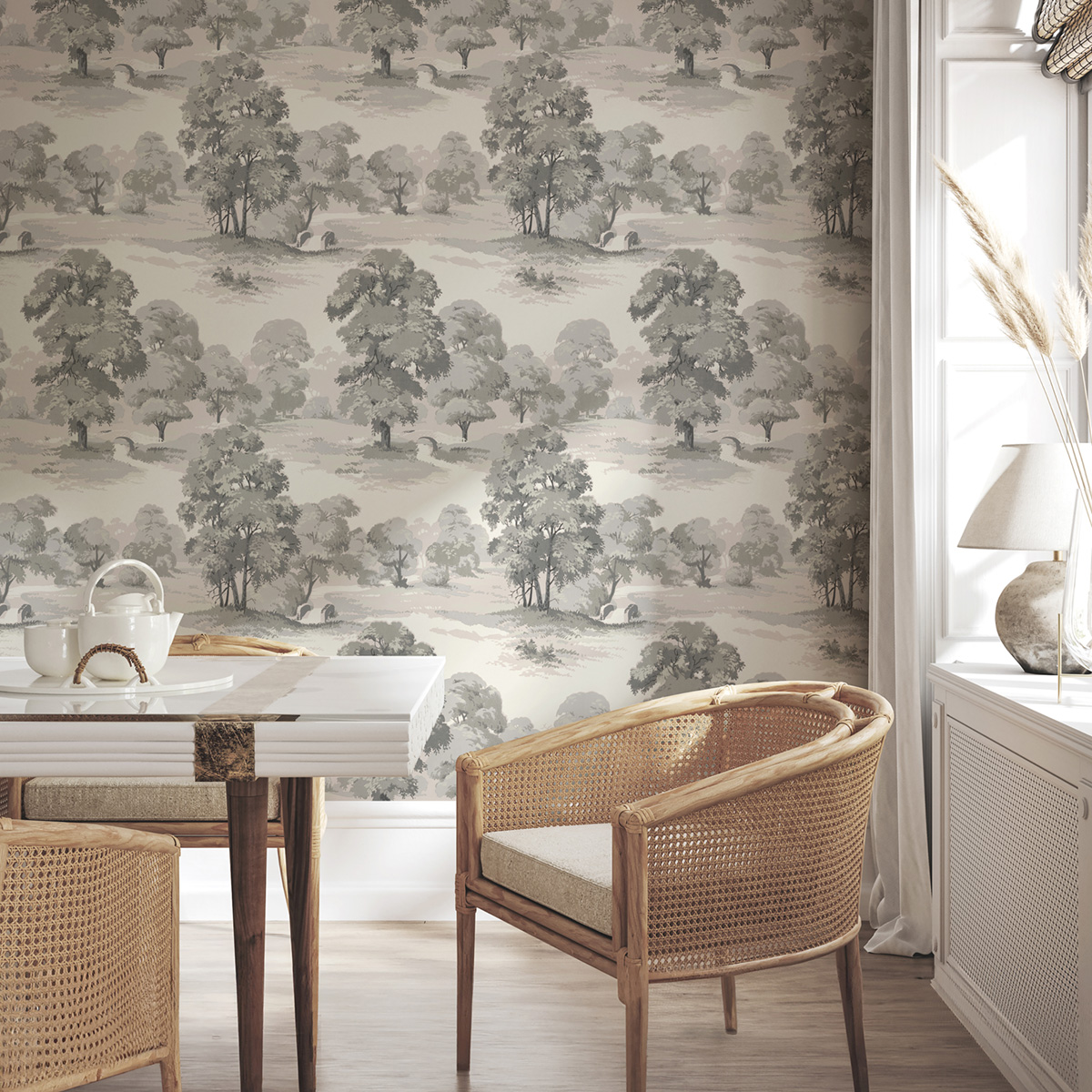Papier peint Forêt Paysage Sherwood gris - Beaux Arts de Lutèce AMB1| Réf. LTC-M1831