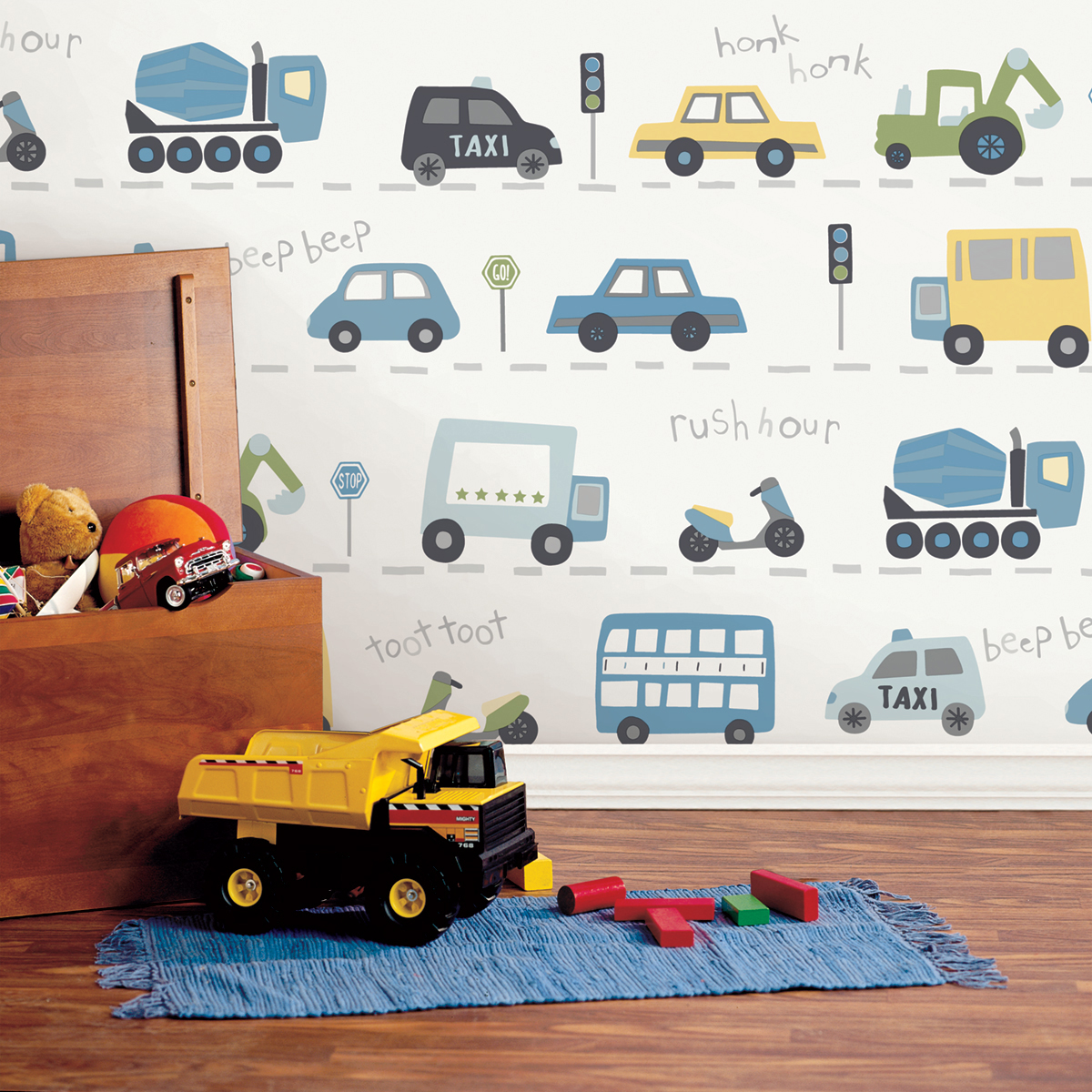 Papier peint Voiture Enfant bleu - Imagine de Lutèce | Réf. LTC-DL27594