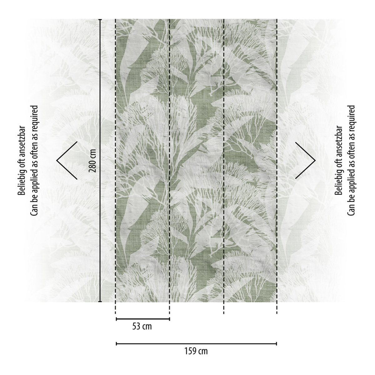 Papier peint panoramique Palmes Tissu - The Wall 3 d'A.S. Création AMB3 | Réf. AS-398851