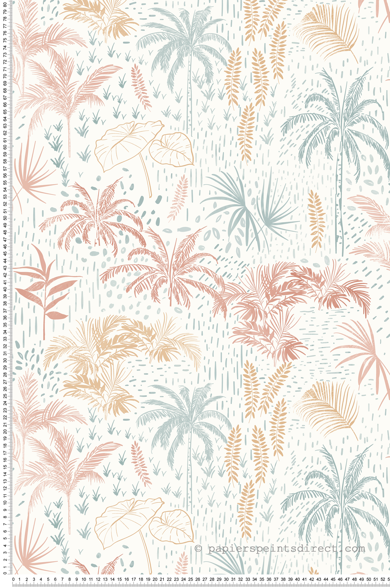 Papier peint Jungle Tropicale rose et bleu - Arty d'Ugépa | Réf. UGP-A83110