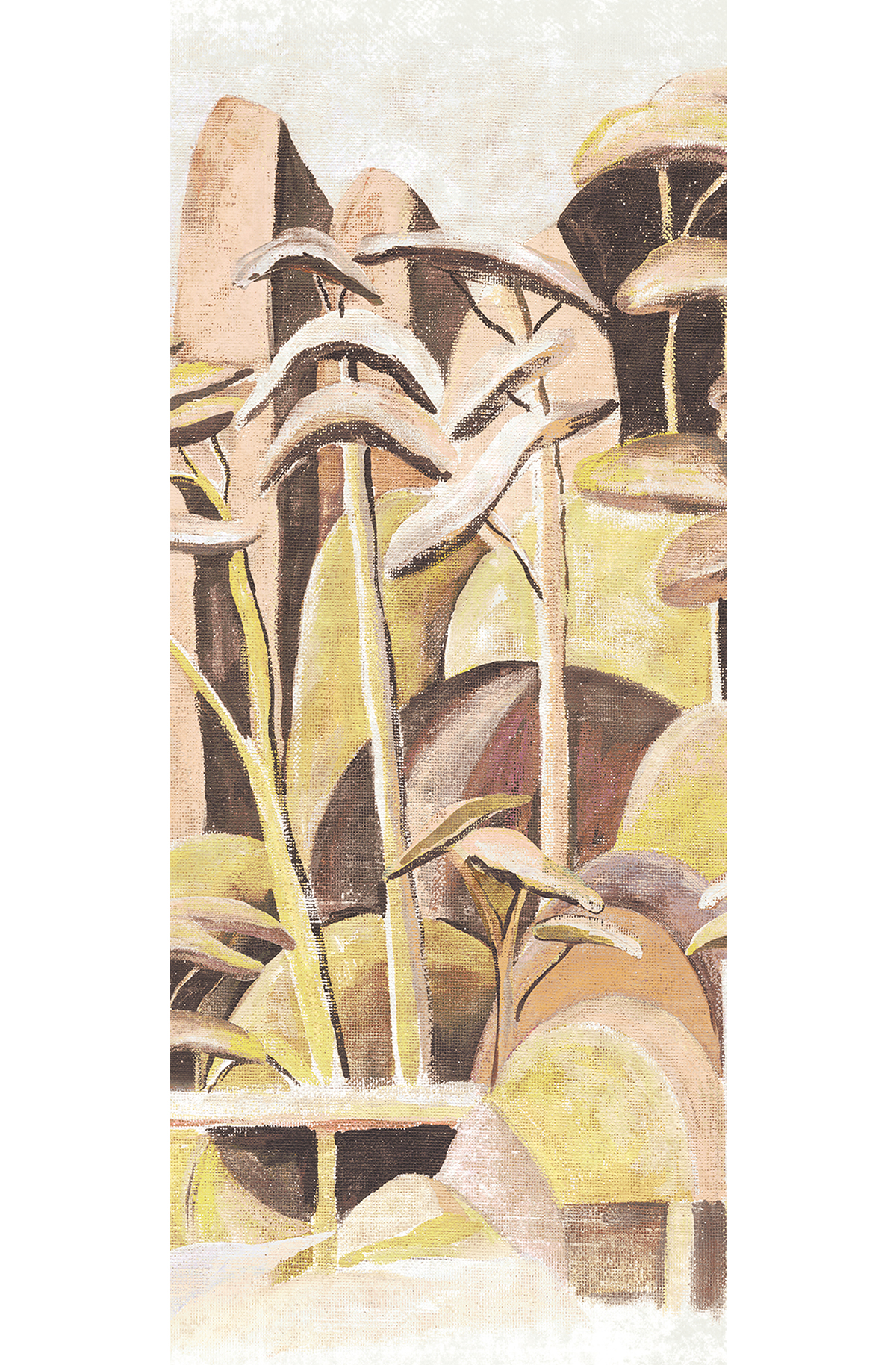 Papier peint panoramique Arbre Stylisé Cerreto vert citron - B H260 - Wall Designs IV de Masureel | Réf. MAS-DG4ILA3032-260