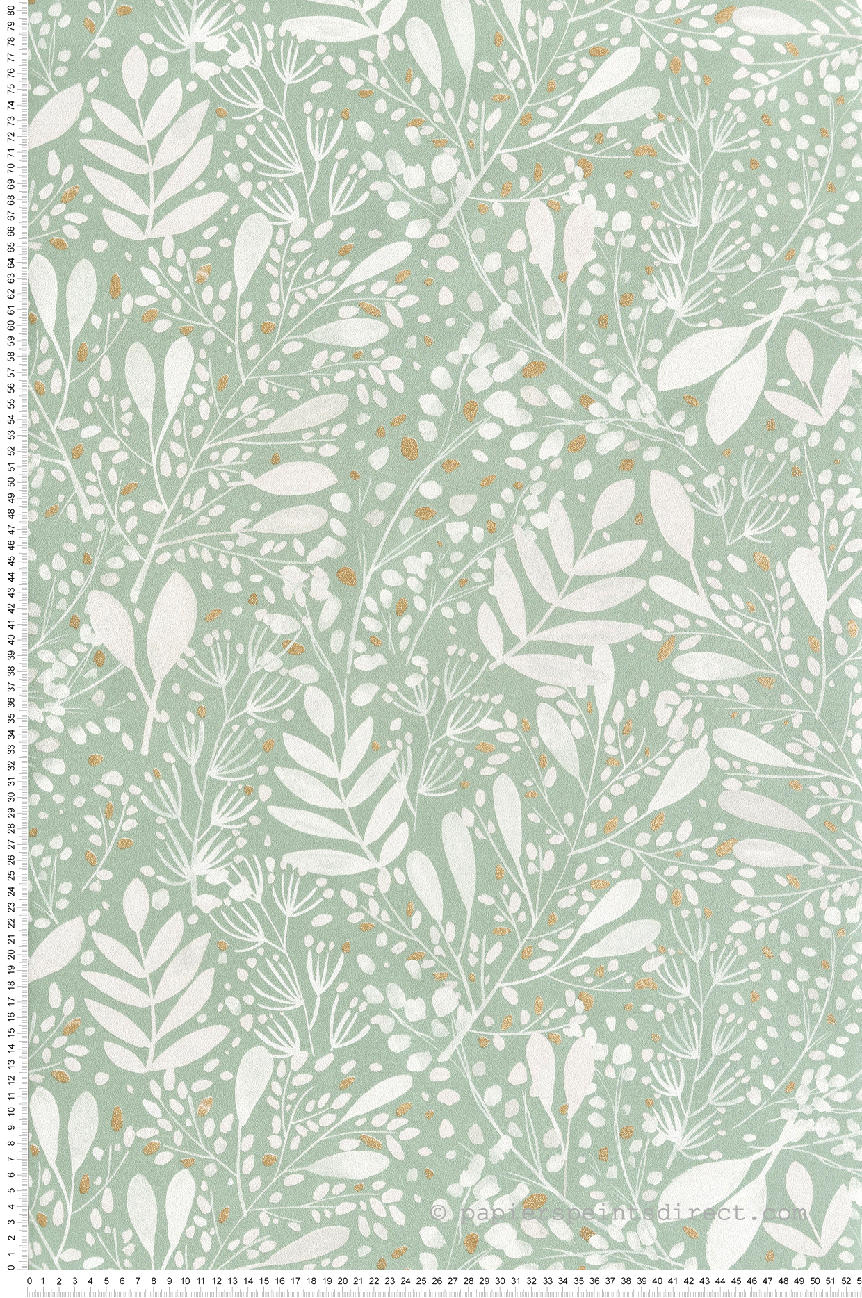 Papier peint Feuilles Joy céladon doré - Green Life 2 de Casélio | Réf. GNL2101697073