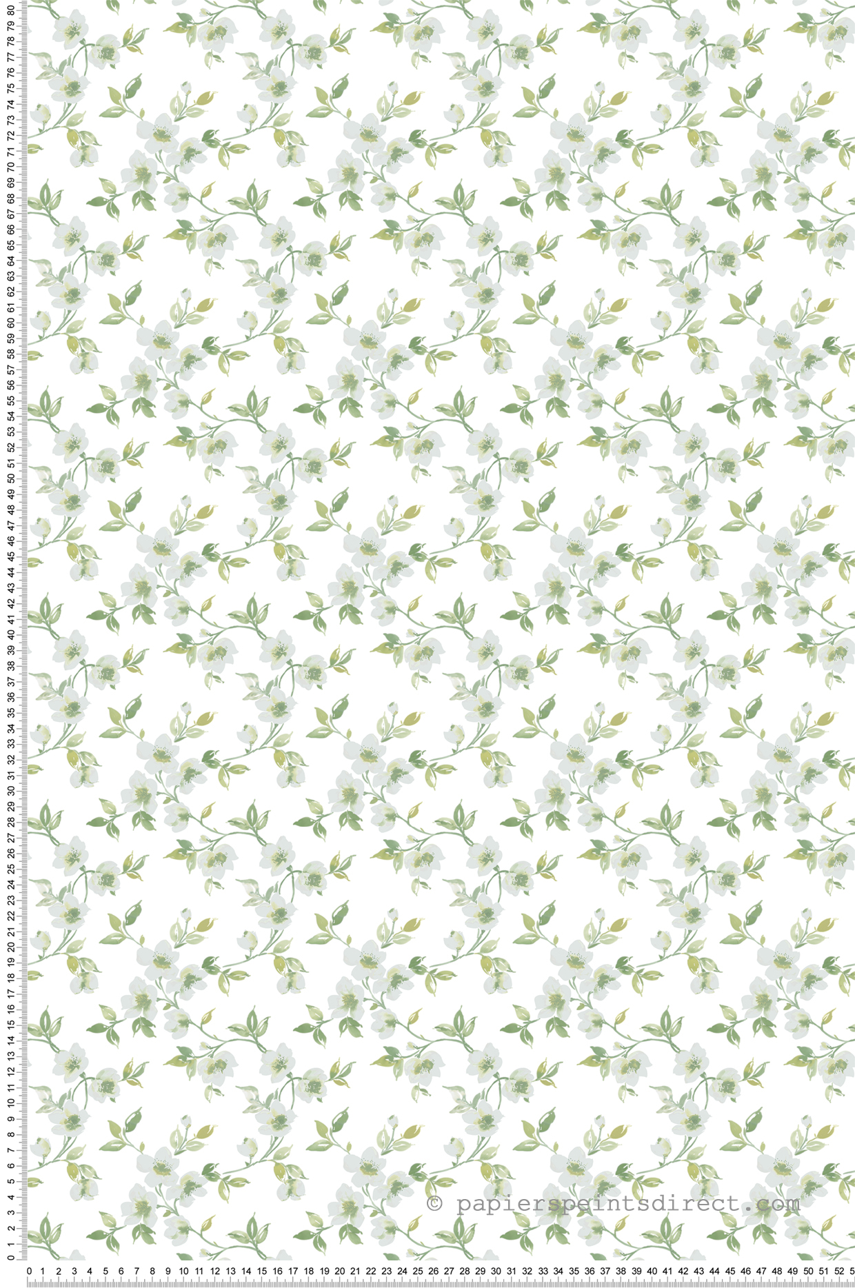 Papier peint Fleurs Eglantier gris bleu - Jardin Secret de Lutèce | Réf. LTC-G78483