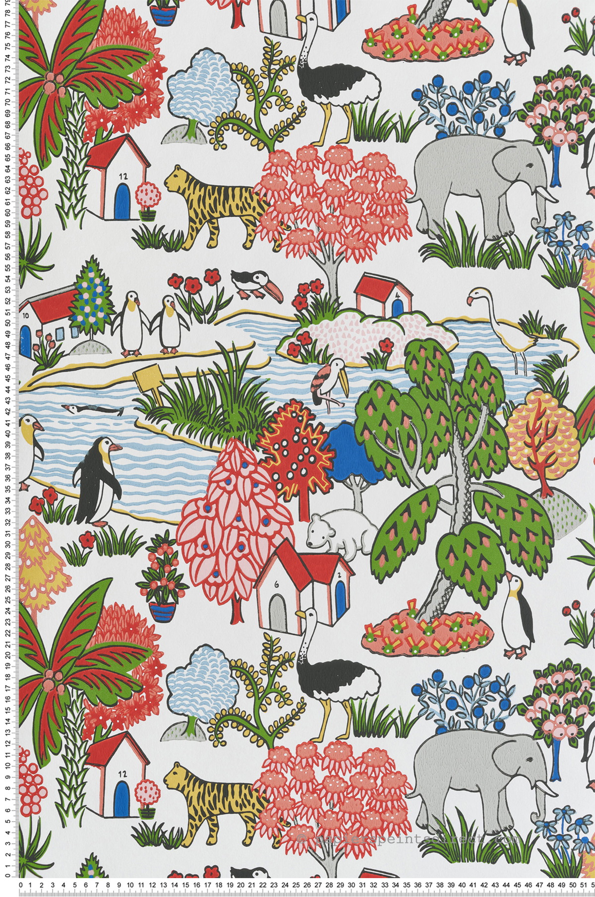 Papier peint Animal Kingdom Atomic - Storybook Papers de Little Greene | Réf. 0231ANATOMI