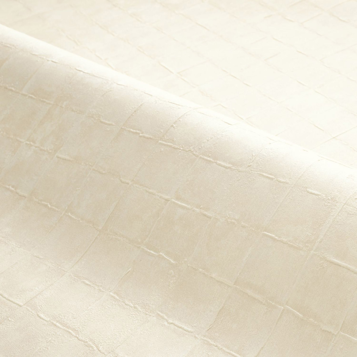 Papier peint Carreaux Faenza ivoire nacré - Cérame de Casamance AMB3| Réf. CAS-76080100