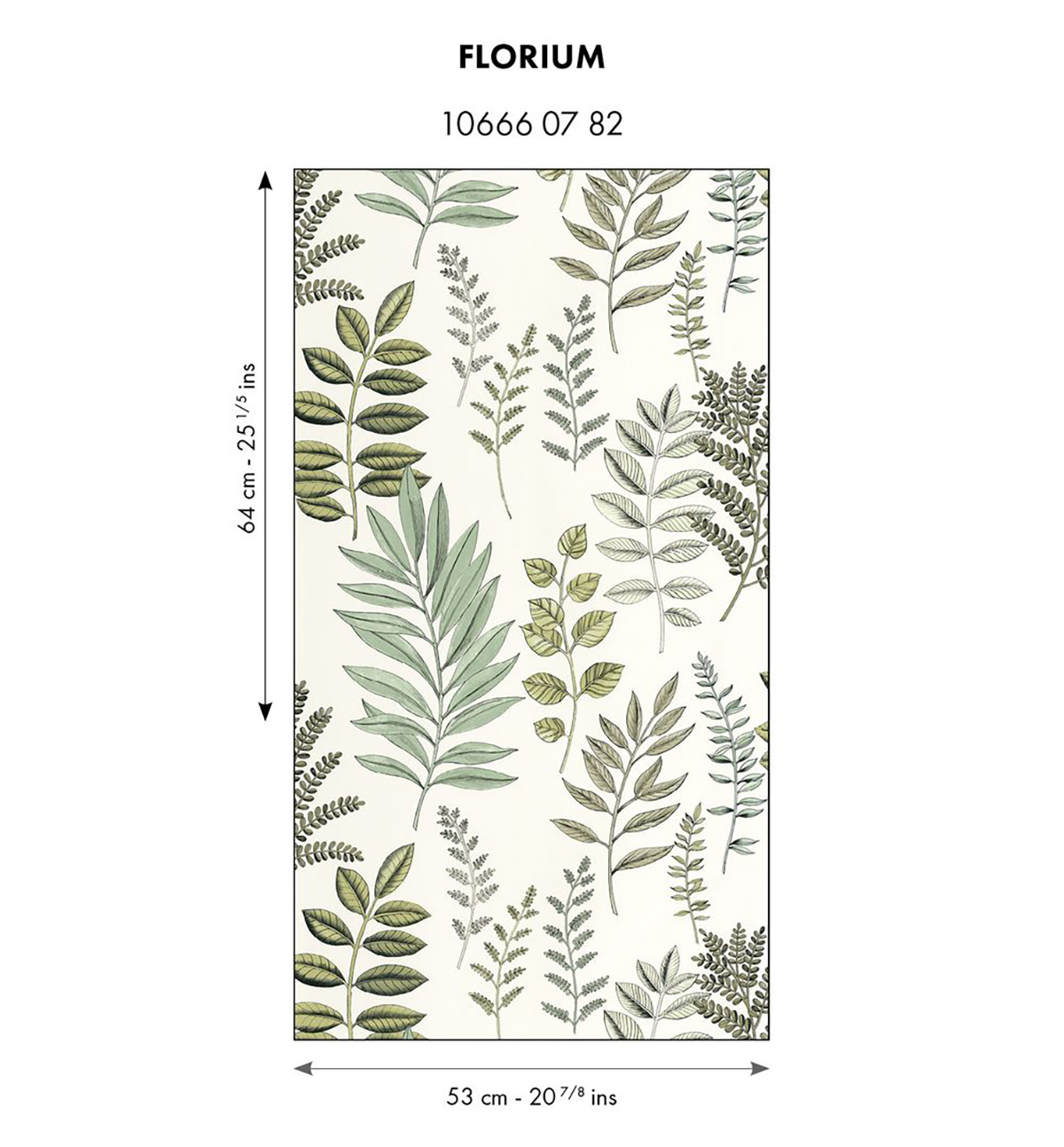 Papier peint Végétaux Florium vert d'eau - Art of Botany de Casélio AMBR | Réf. AOB106660782