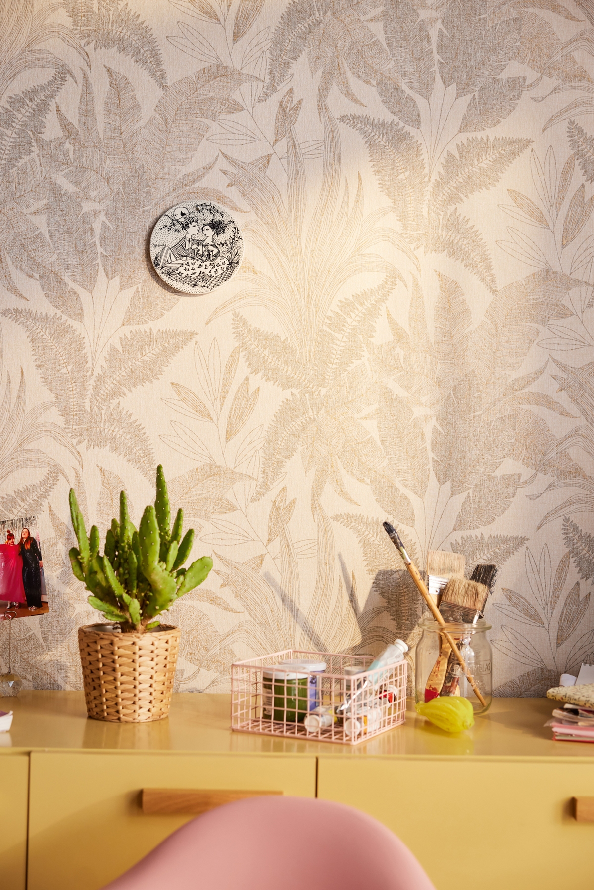 Papier peint Feuilles Nature Discrète beige - Stories of Life d'A.S. Création AMB3 | Réf. AS-396545