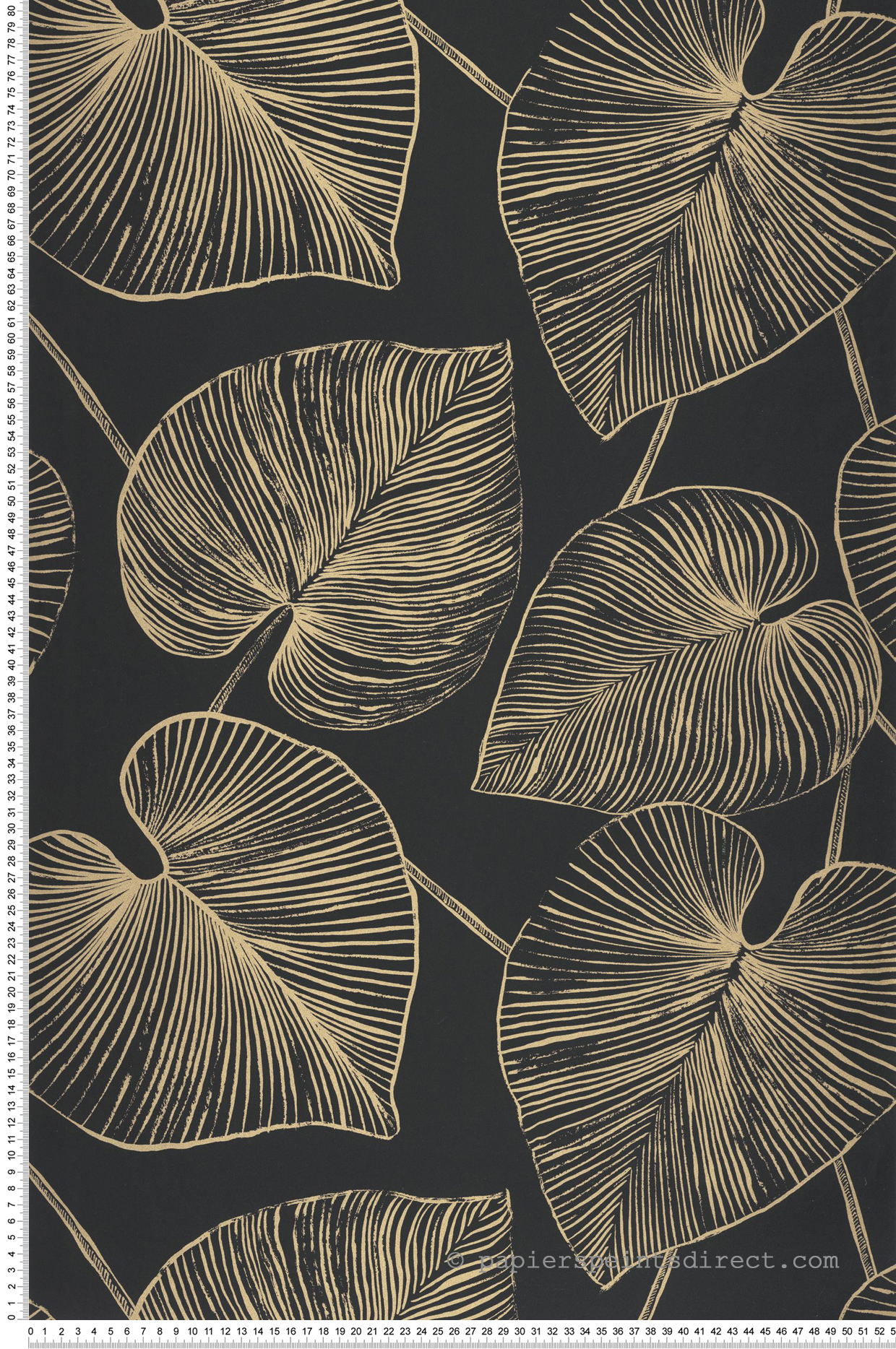 Papier peint Feuille Magistral noir doré - XXL de Casélio | Réf. XXL104539021